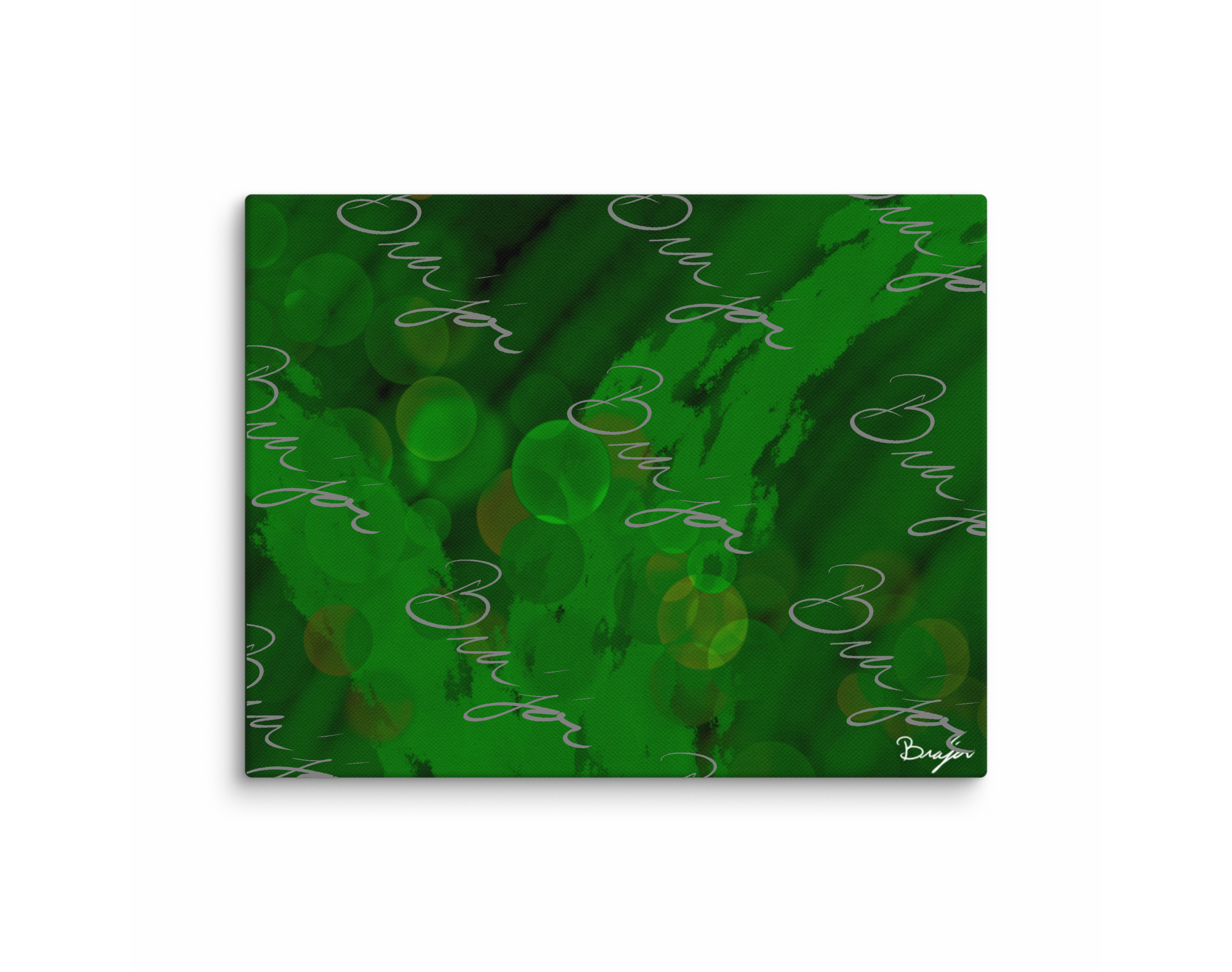 11x14 Green Abstract canvas artwork titled Color Check designed by the digital abstract artist Bra'jor. Artwork comes in the colors Yellow, Green, Purple, Green, Red, and Blue