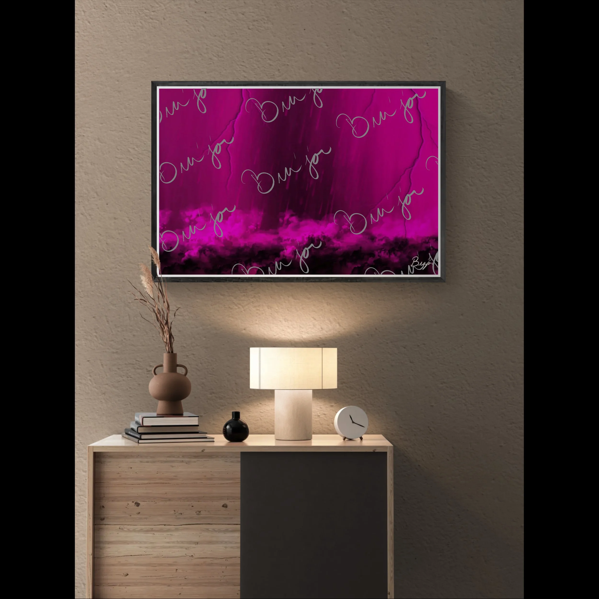 Framed Artwork - Title: Pink Storm