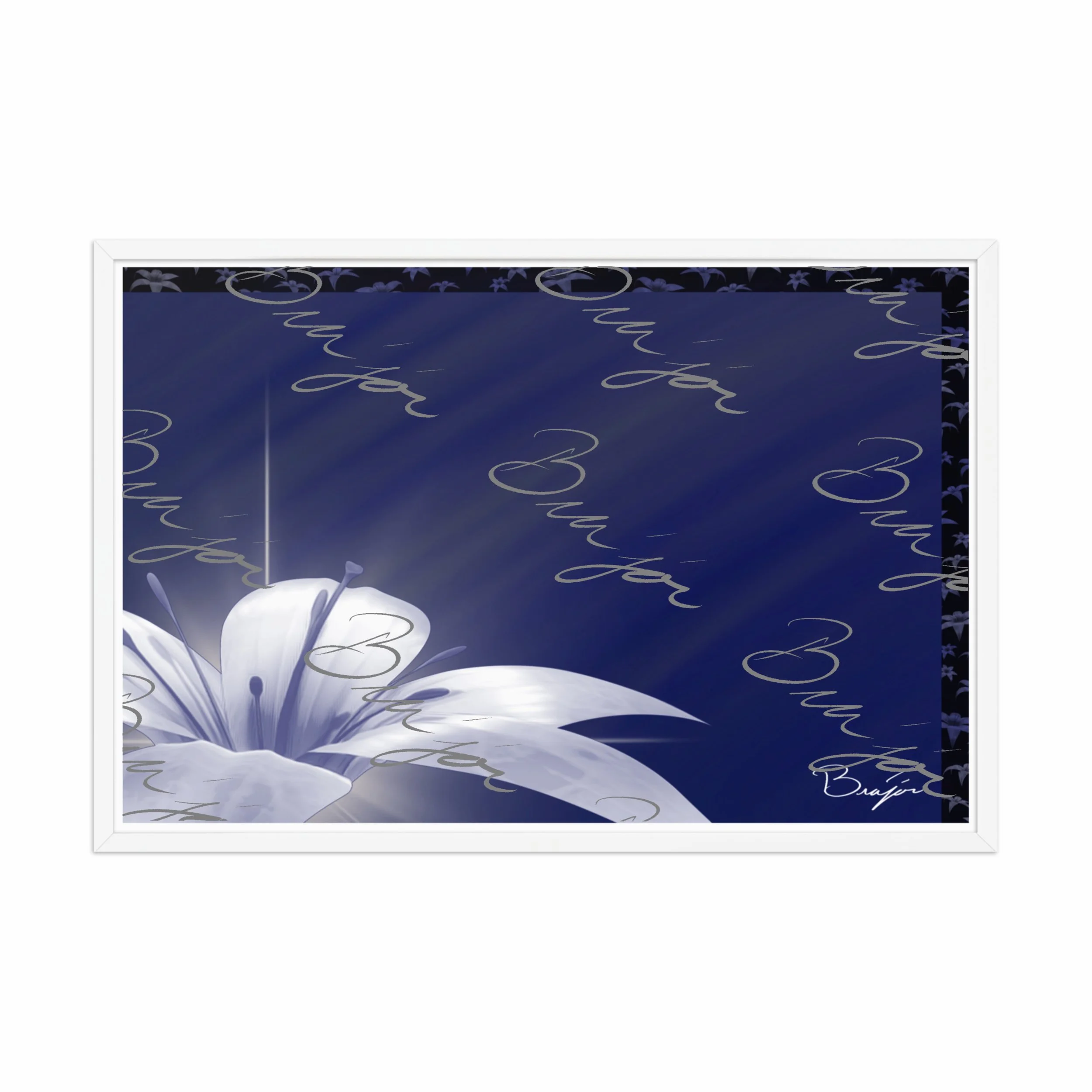 Framed Artwork - Title: Tranquil Glow - Blue