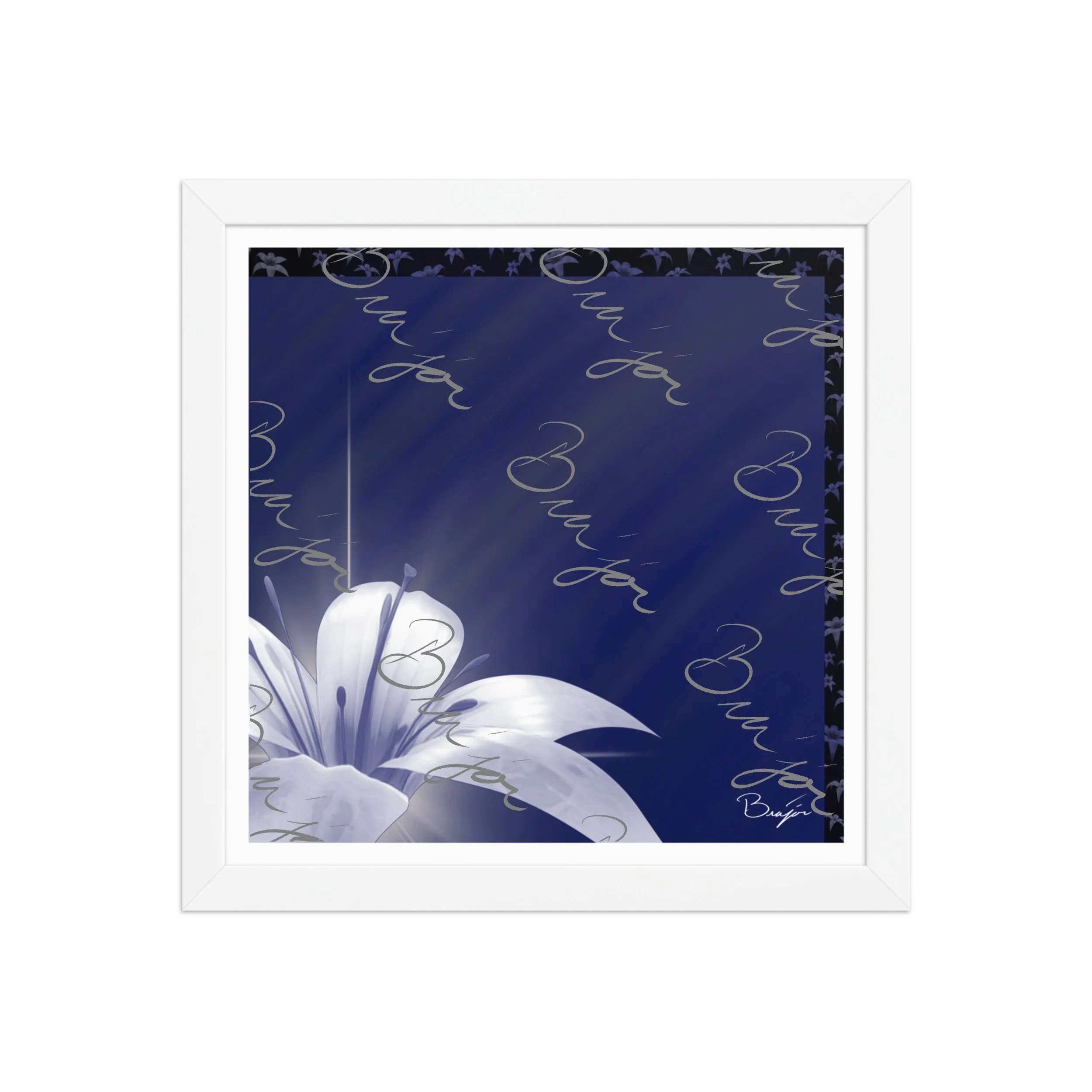 Framed Artwork - Title: Tranquil Glow - Blue