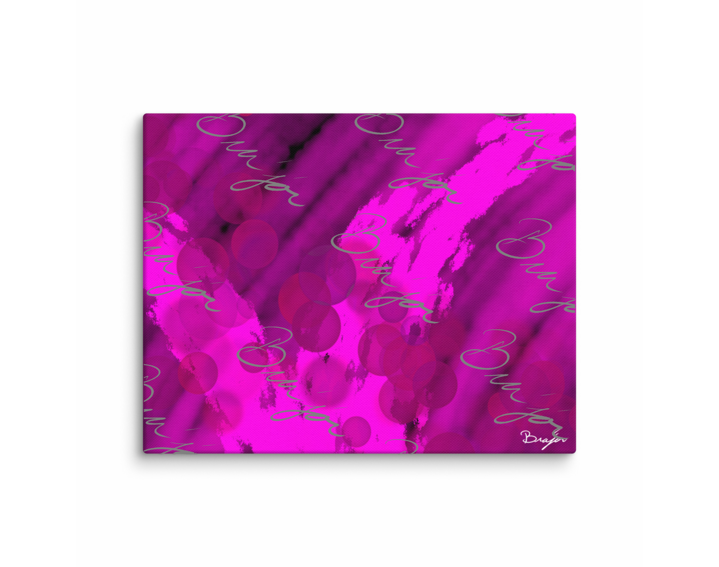 11x14 Pink Abstract canvas artwork titled Color Check designed by the digital abstract artist Bra'jor. Artwork comes in the colors Yellow, Green, Purple, Green, Red, and Blue