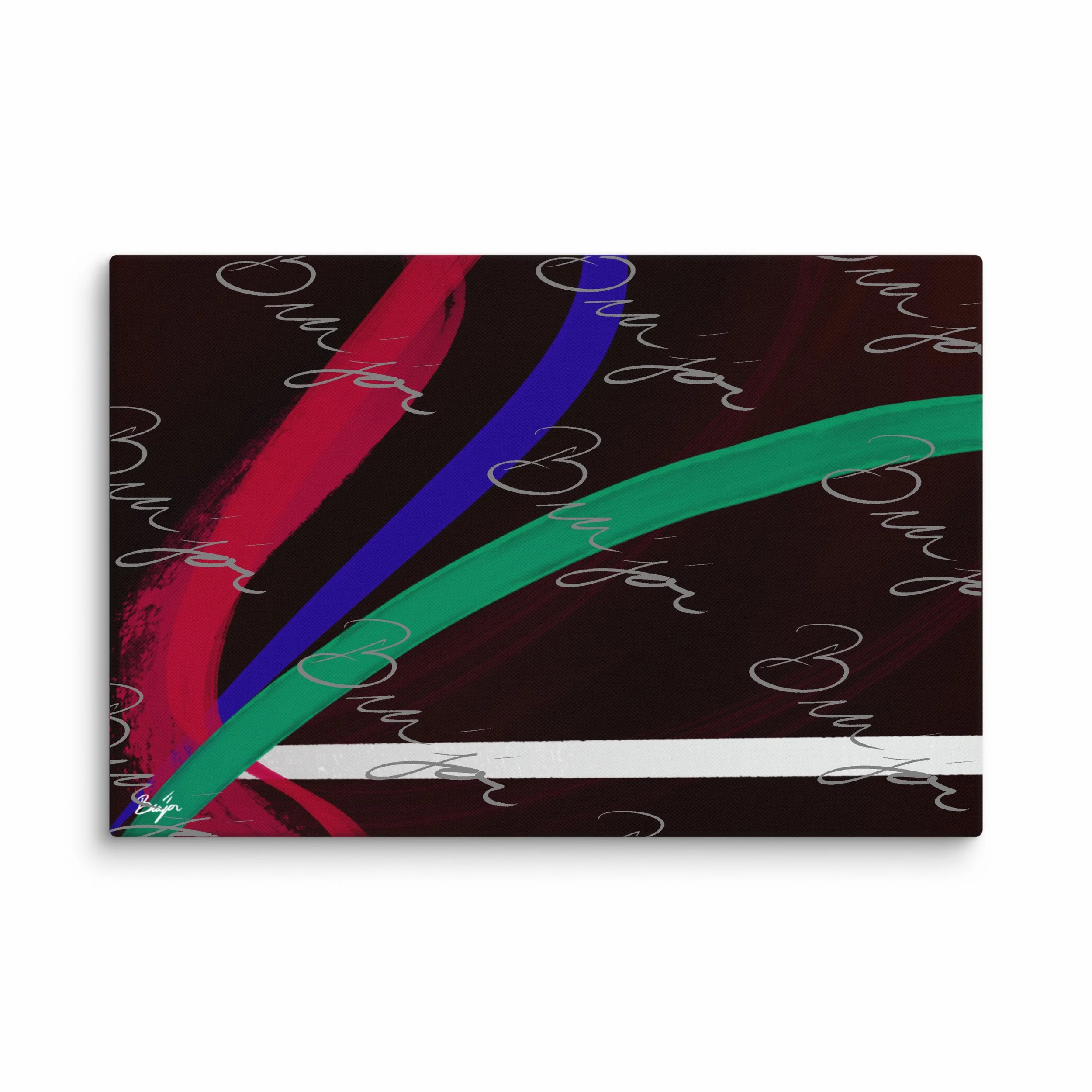 40x60 XL Canvas Abstract artwork titled Journey designed by the digital abstract artist Bra'jor. Artwork includes the colors Red, White, Green, and Blue
