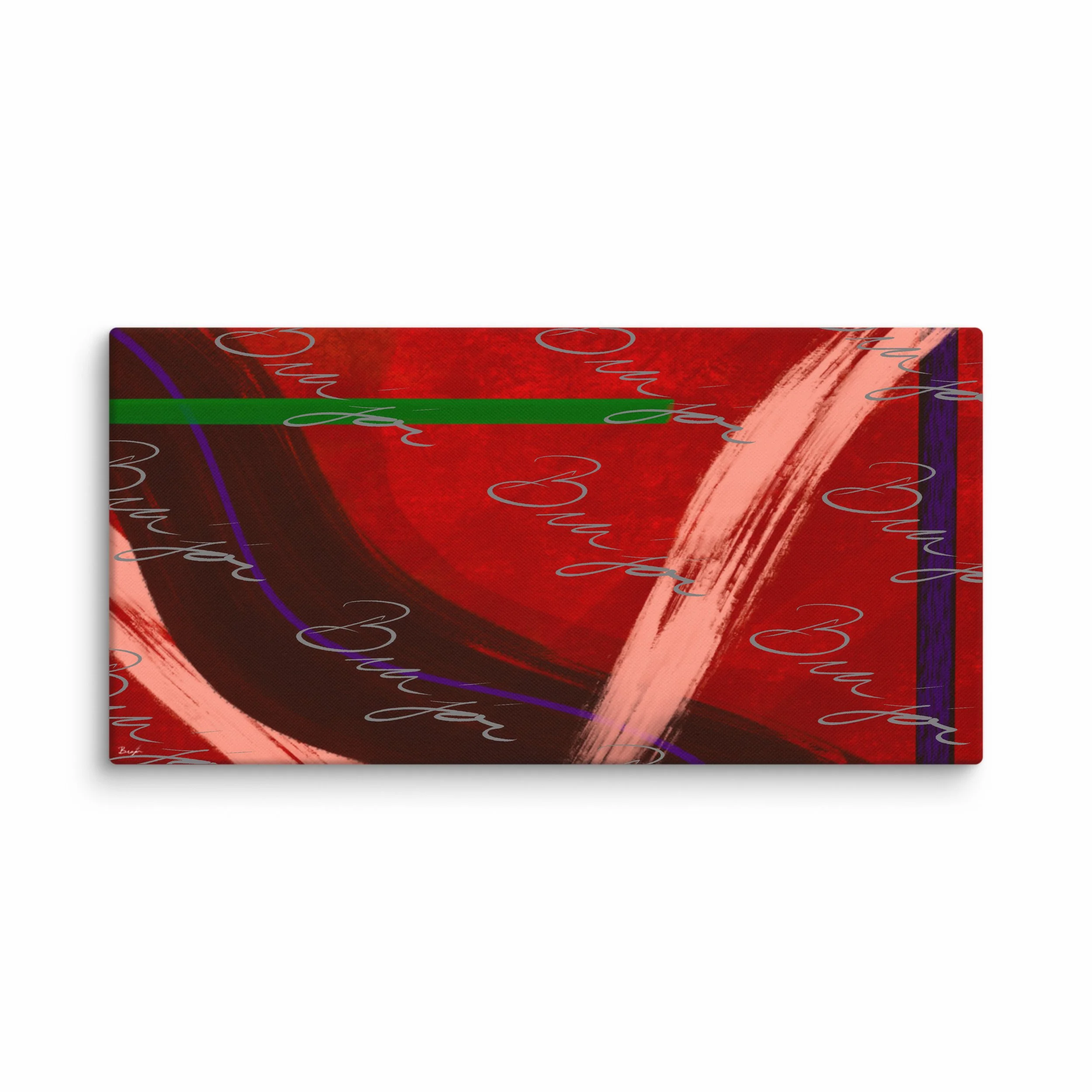 30x60 XL Canvas Abstract artwork titled Feelings designed by the digital abstract artist Bra'jor. Artwork includes the colors Red, Orange, Purple, and Green
