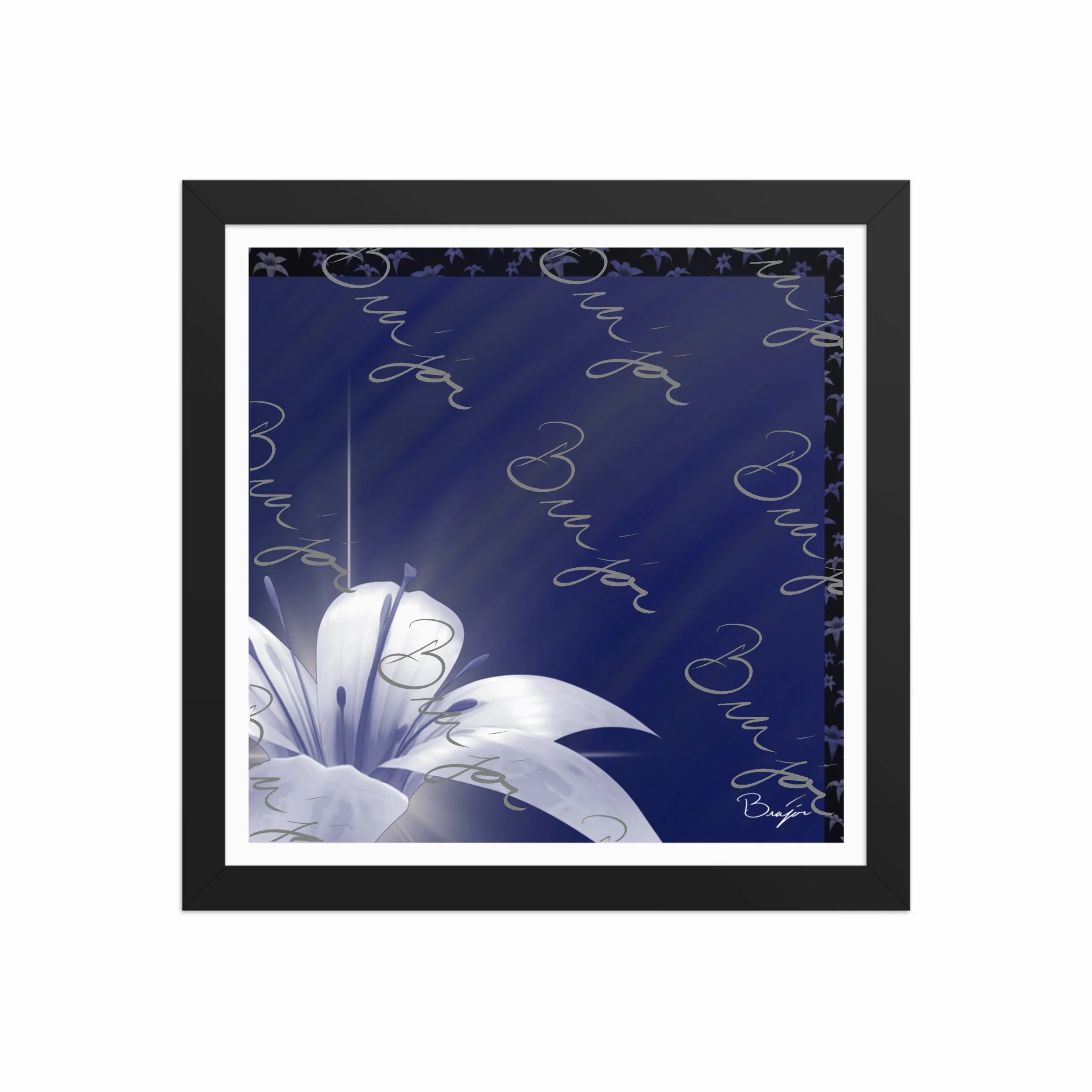 Framed Artwork - Title: Tranquil Glow - Blue