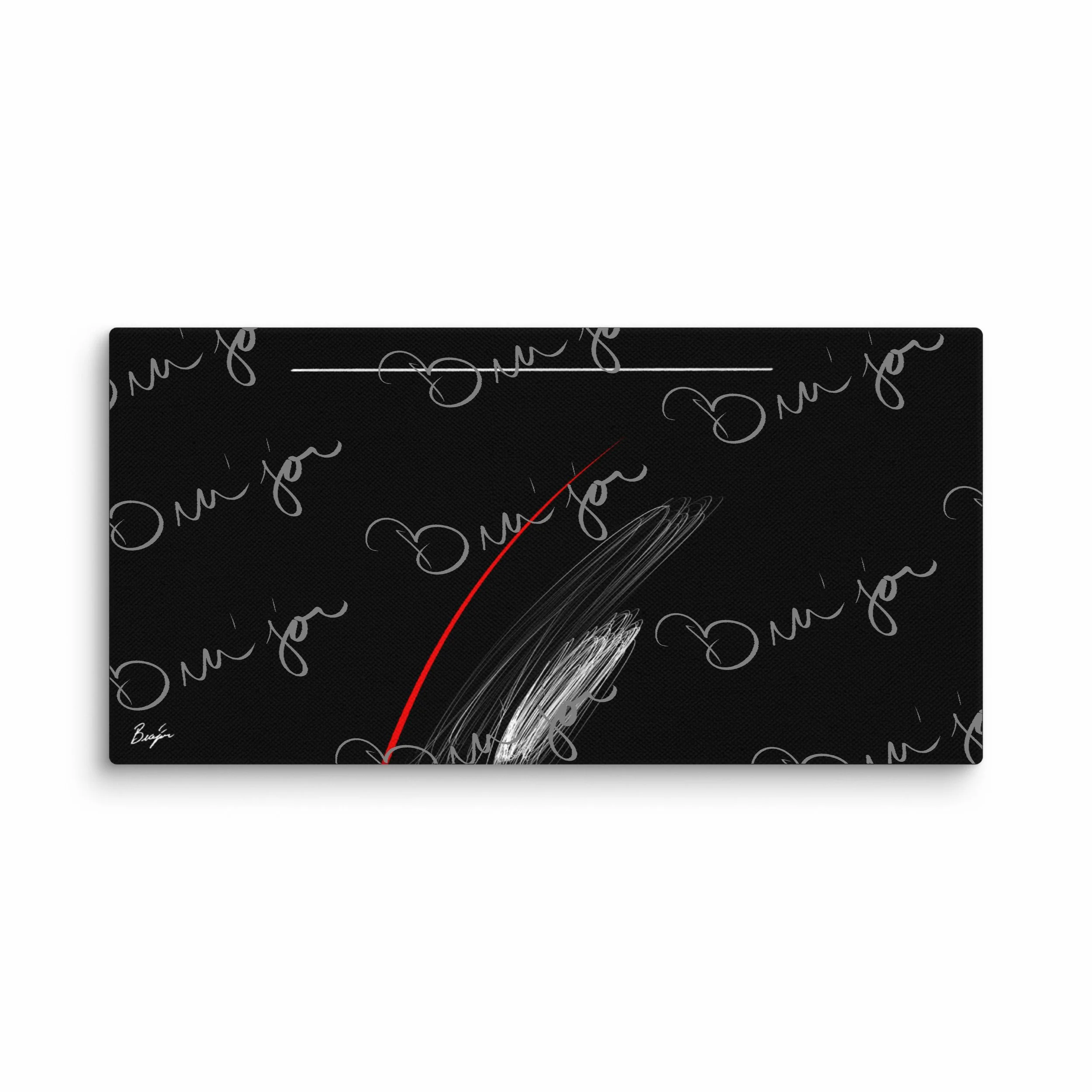 10x20 Self Titled Canvas Abstract artwork ‘Bra’jor’ designed by the digital abstract artist Bra'jor. Artwork includes the colors Black, Red, and White