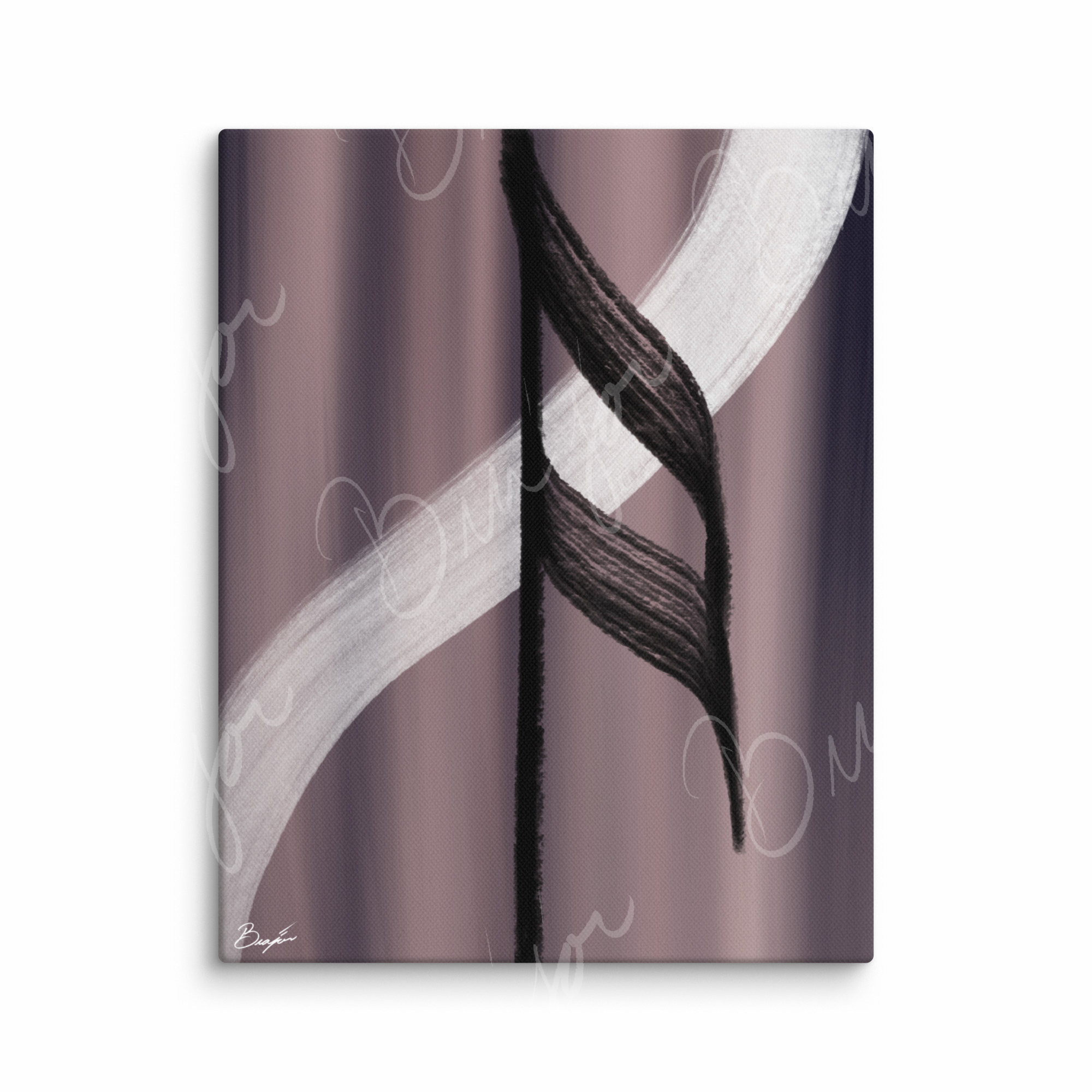 11x14 Canvas Abstract artwork titled A Beat designed by the digital abstract artist Bra'jor. Artwork includes the colors Black, White, Gray, violet, and Mauve