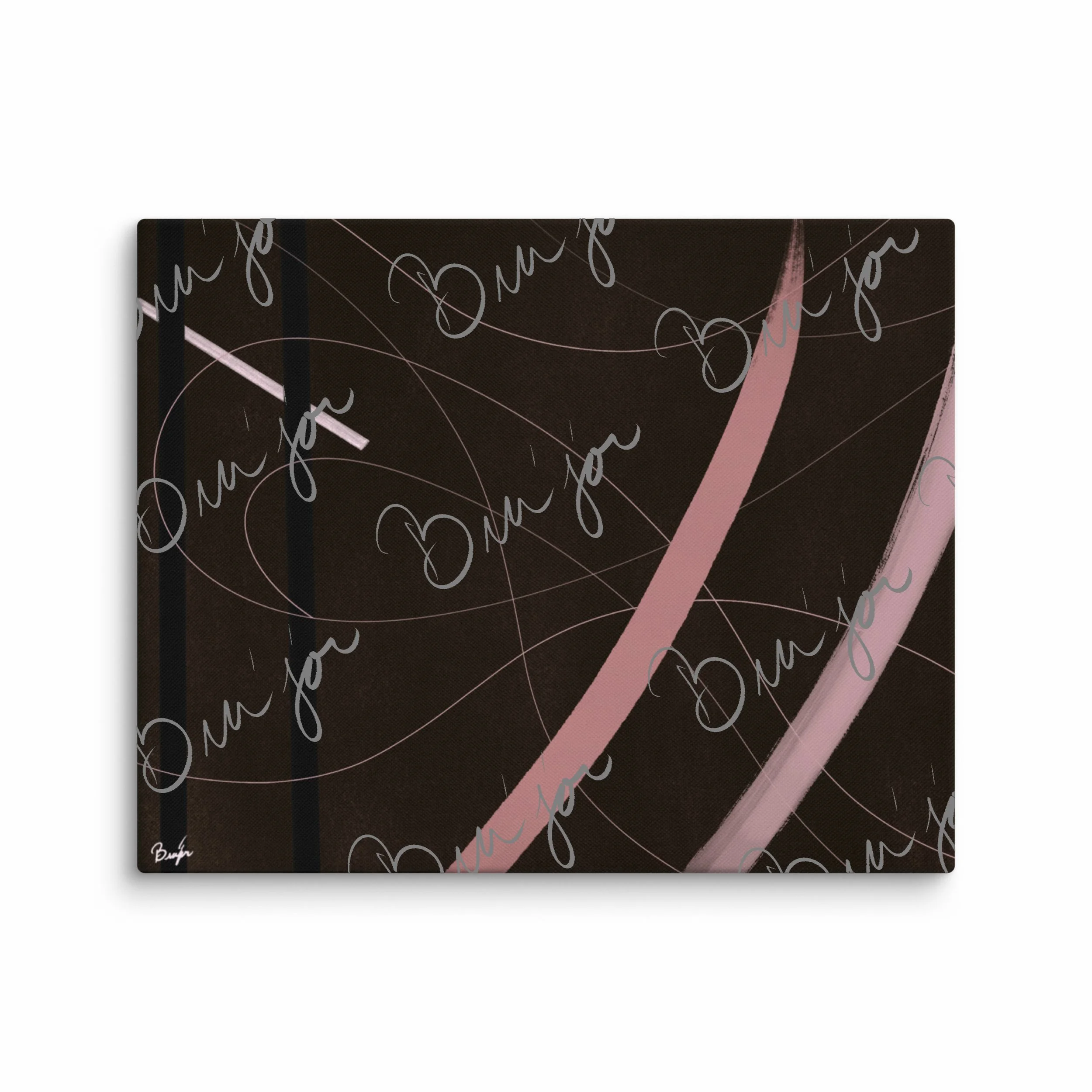 16x20 Canvas abstract artwork titled Beholder designed by the digital abstract artist Bra'jor. Artwork includes the colors Brown, Pink, Black, and White