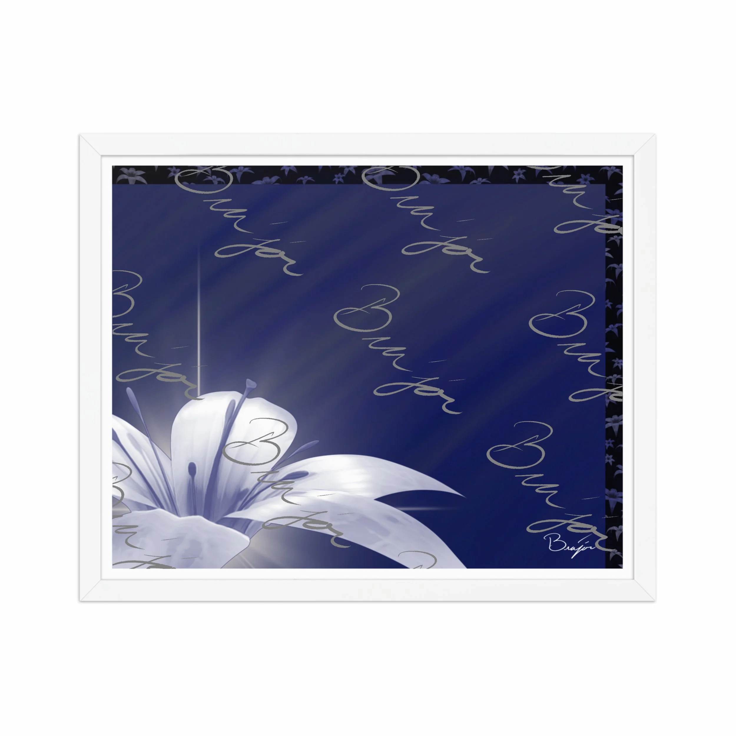 Framed Artwork - Title: Tranquil Glow - Blue