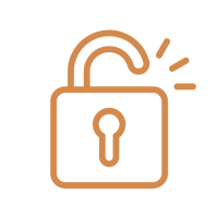 Icon of a padlock that is open with a keyhole, indicating unlocked security.