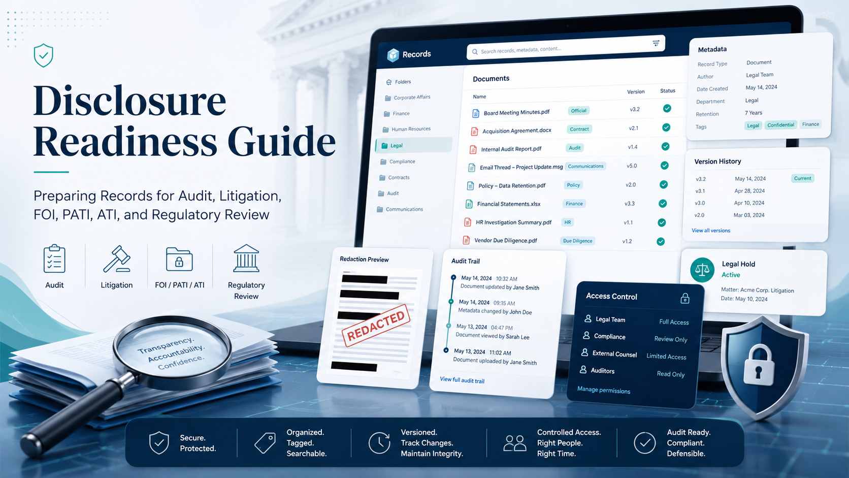 Disclosure Readiness Guide: Preparing Records for Audit, Litigation, FOI, PATI, ATI, and Regulatory Review