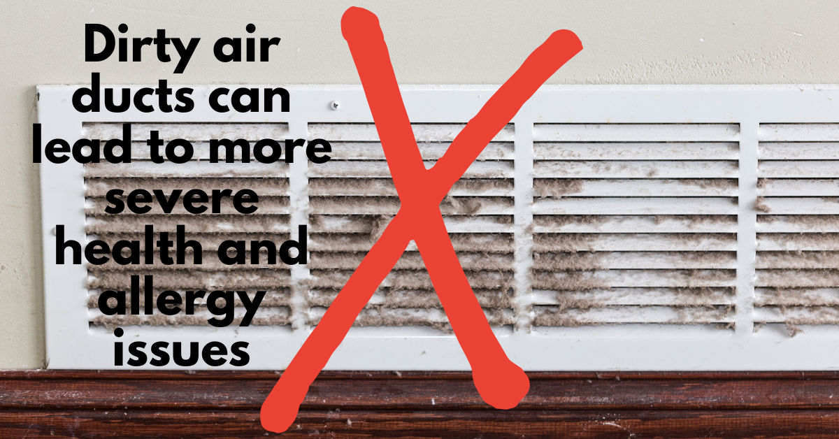 Dirty HVAC vent register releasing dust and allergens into a Boise home