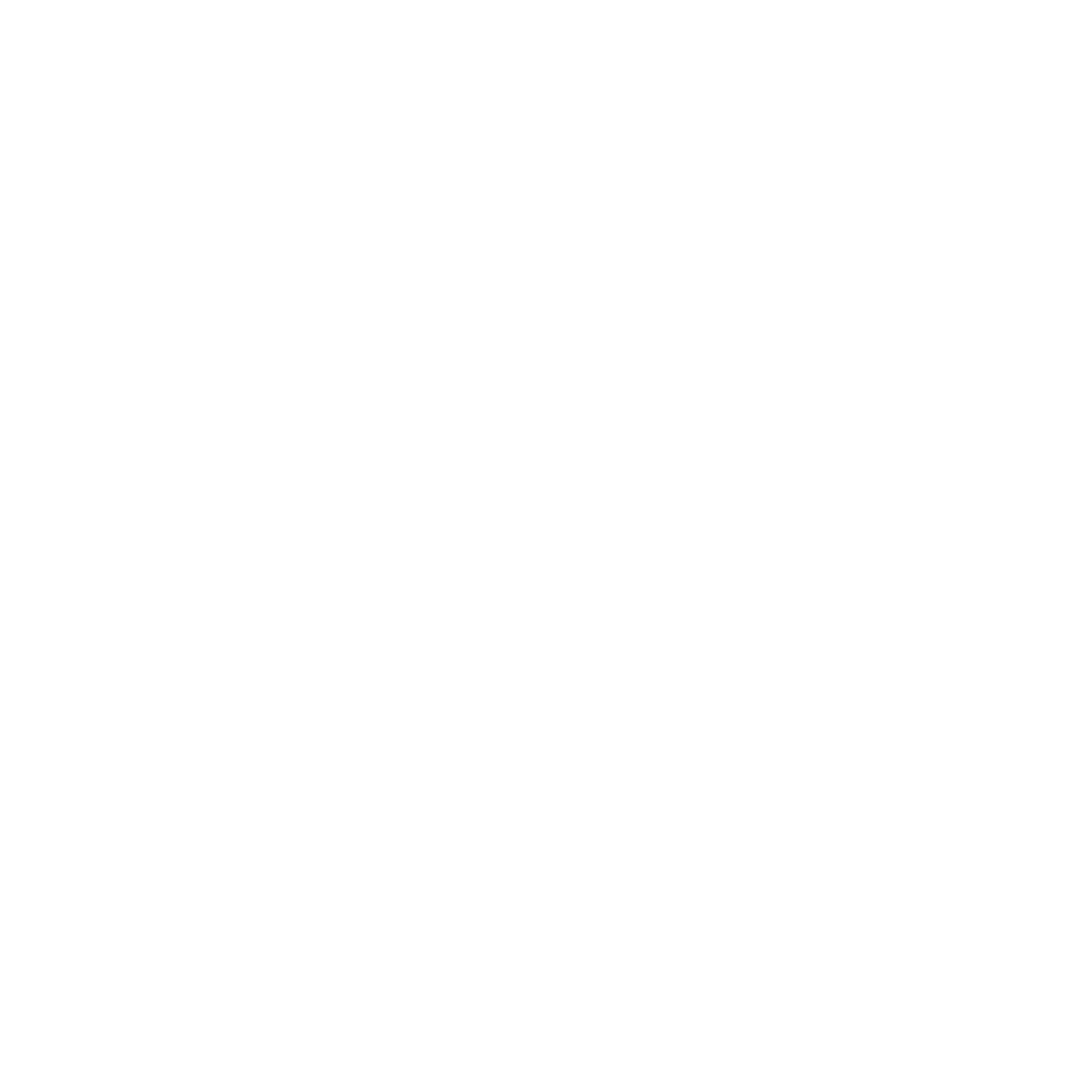 Black and white icon of a candy cane with a striped pattern.