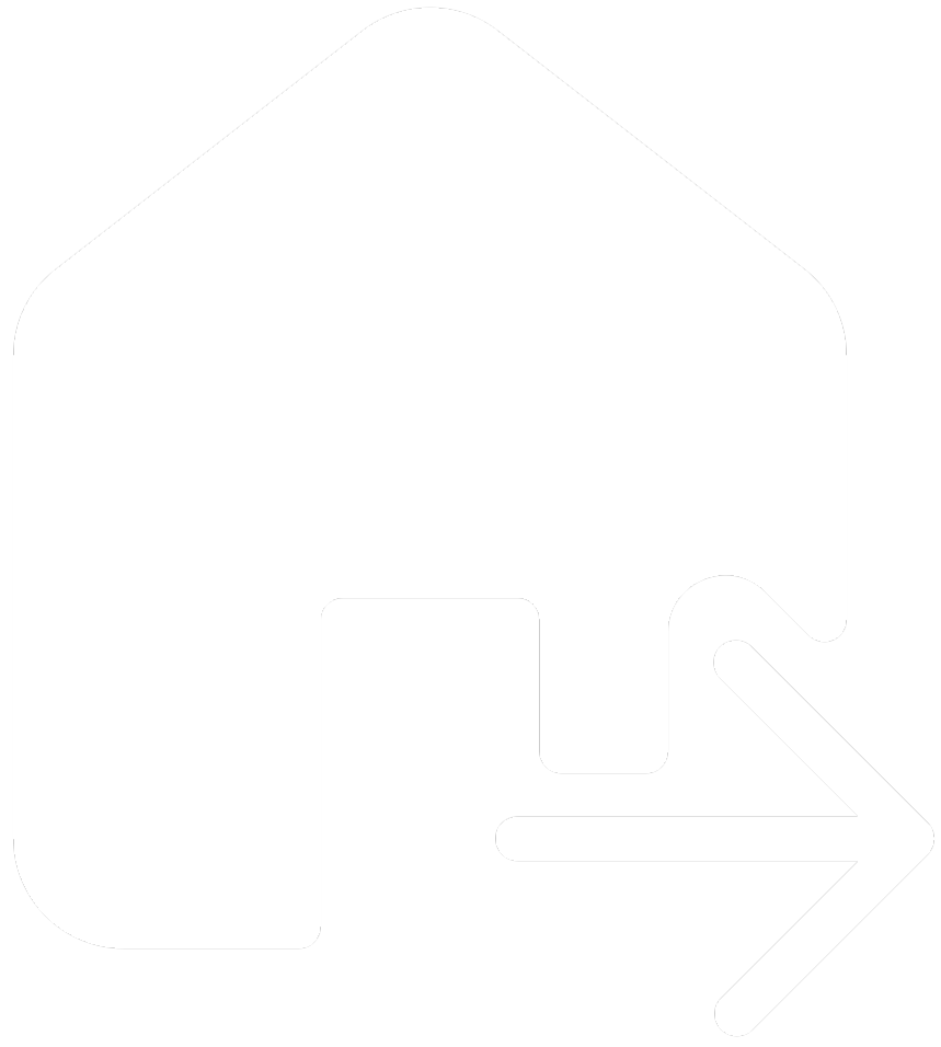 White house icon with a rightward arrow on a black background