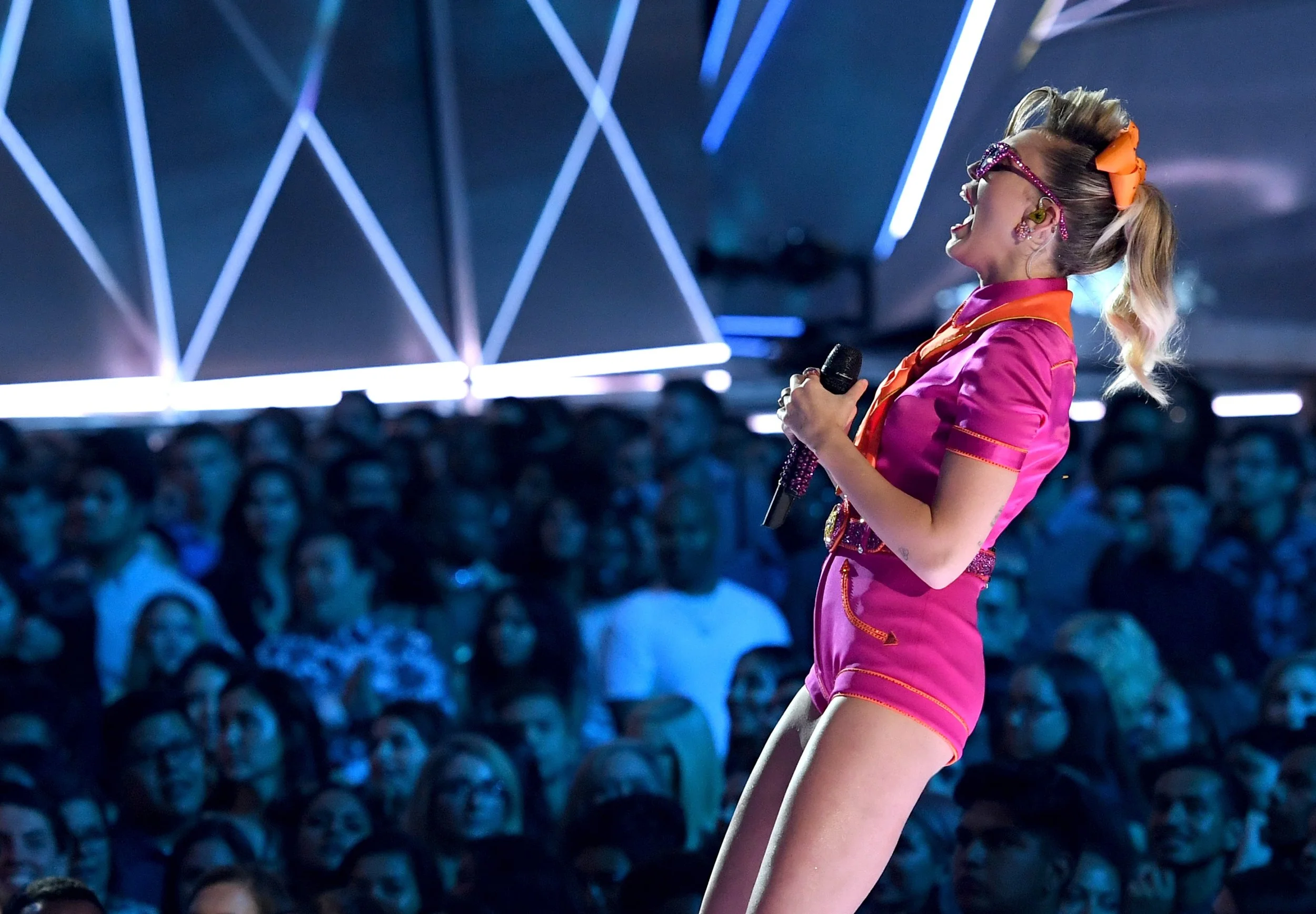 Miley Cyrus performing at the MTV Video Music Awards.