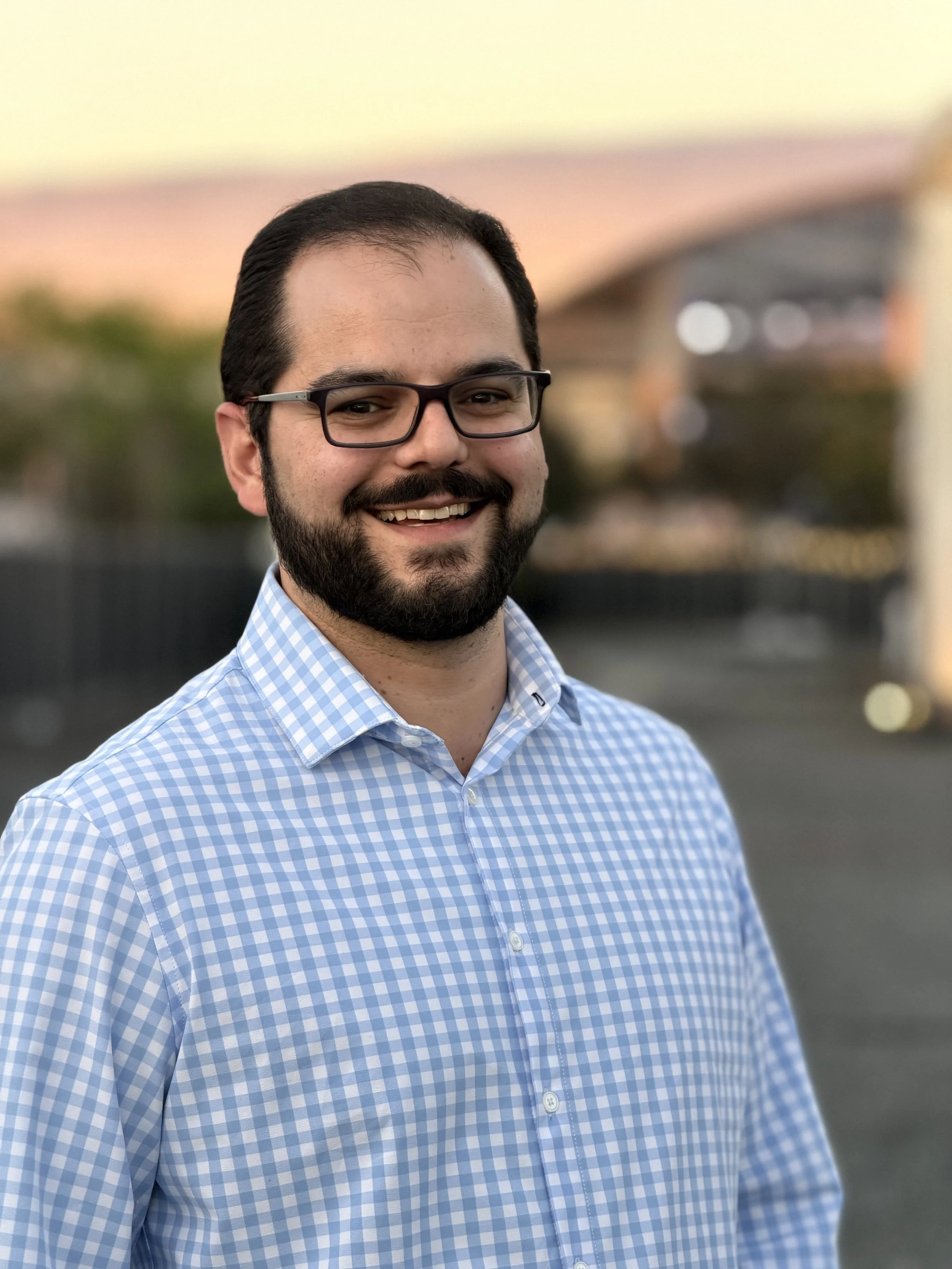 Mike Berger standing in front of SoFi Stadium.