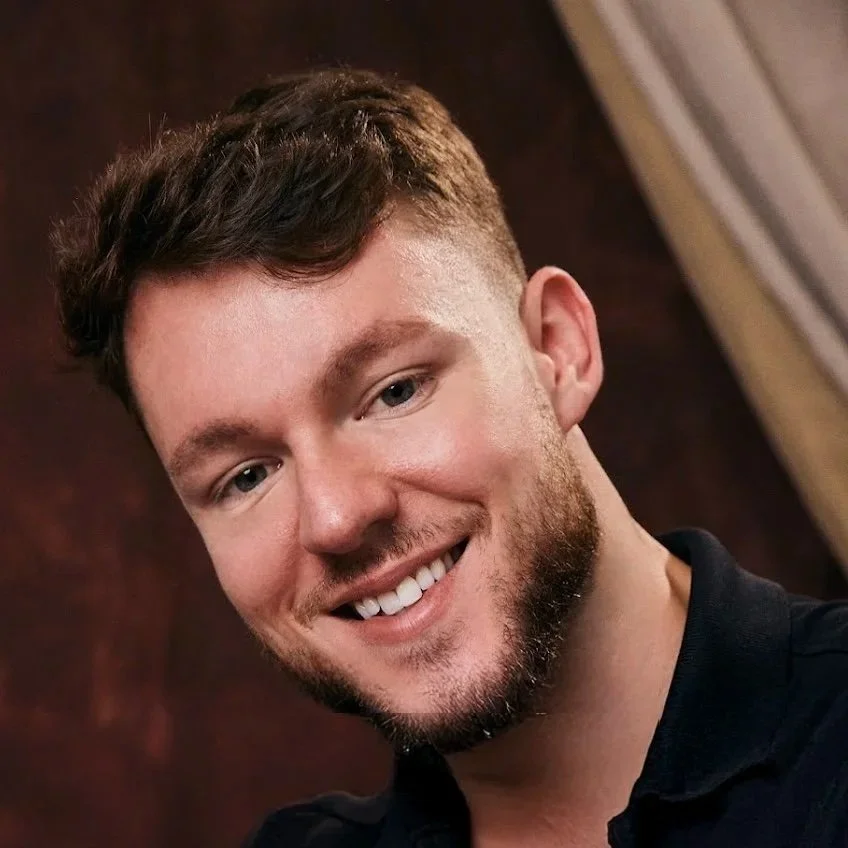 Ryan Healey tilting his head to the side.