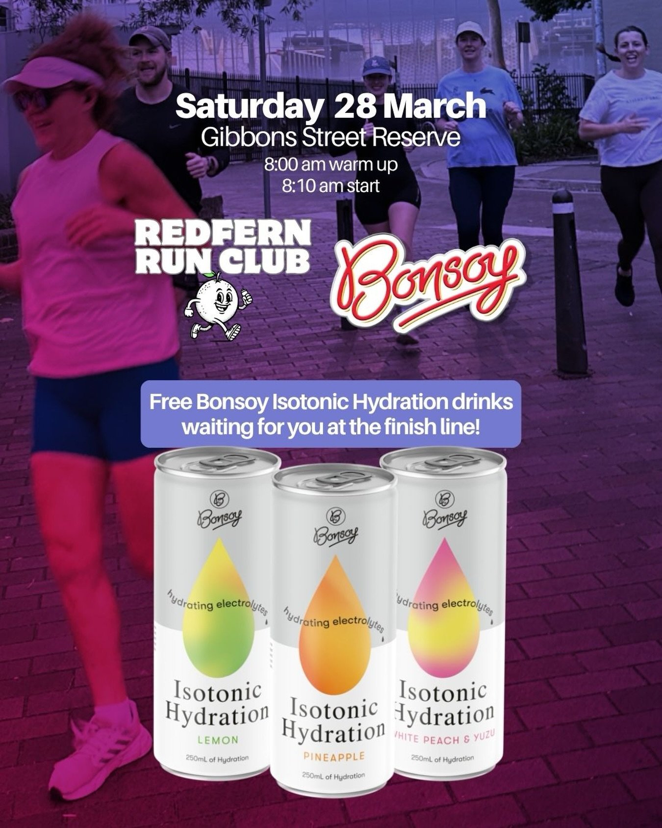 🚨 SATURDAY 28 MARCH 🍊

Our biggest run yet is coming, and trust us, you do NOT want to sit this one out. 👟🔥💦

We&rsquo;re linking up with our new official hydration partner @originalbonsoy for a morning that&rsquo;s more than just a run. 

We&rs