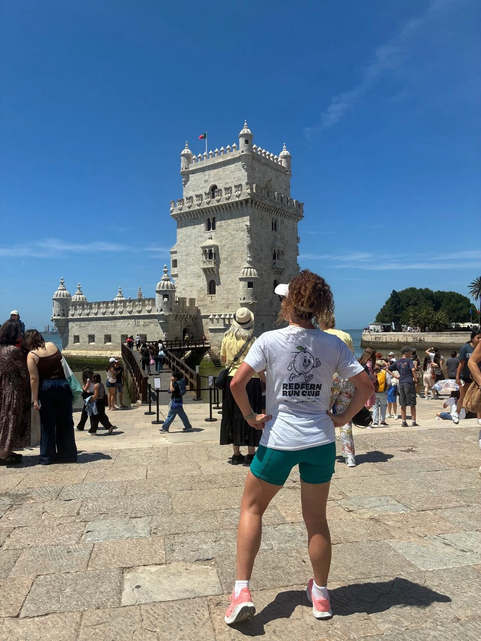 Redfern Run Club around the world. Legend @leeshanic1111 rocking her RRC t-shirt in Lisbon, Portugal 🇵🇹