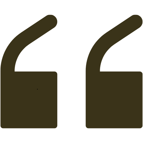 Two dark-colored quotation marks on a black background.