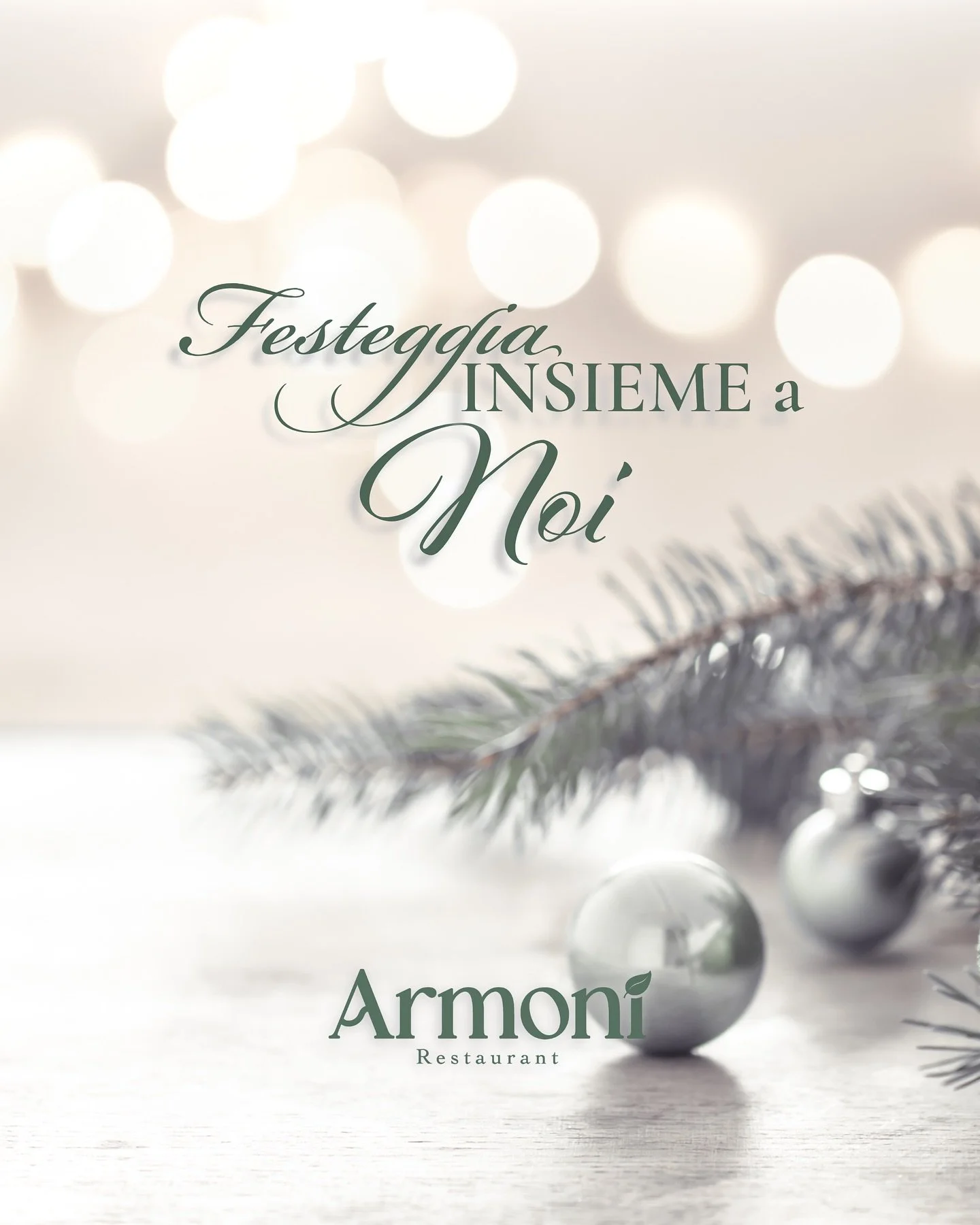 🎄✨ 𝐅𝐞𝐬𝐭𝐞𝐠𝐠𝐢𝐚 𝐢𝐧𝐬𝐢𝐞𝐦𝐞 𝐚 𝐍𝐨𝐢 ✨🎄
Il Natale da Armon&igrave; &egrave; una questione di tradizione, gusto e convivialit&agrave;.
Due menu pensati per vivere le feste con eleganza:
🍽️ 24 Dicembre &ndash; La Vigilia di Natale
🍷 25 Di