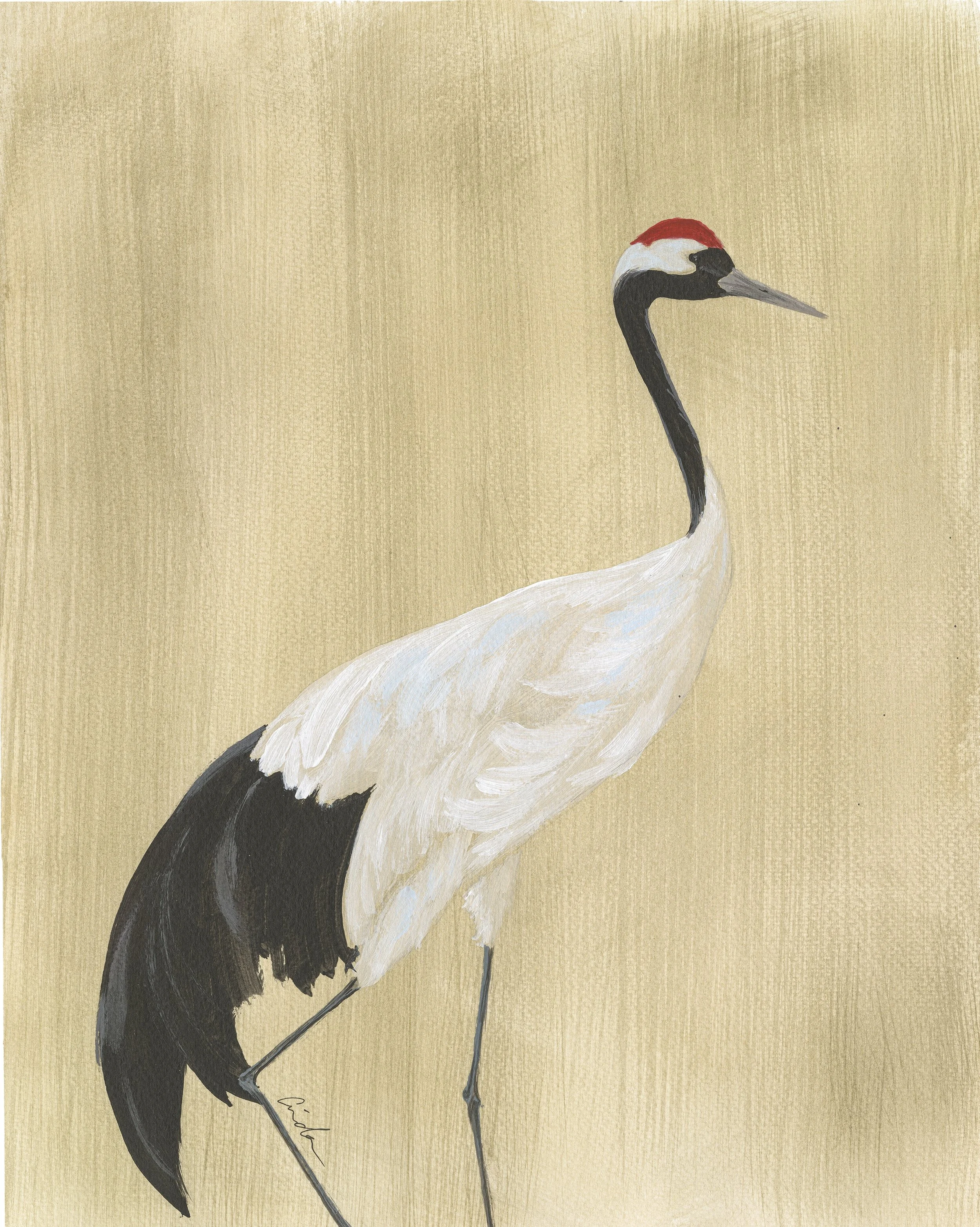 Red Crowned Crane I Print