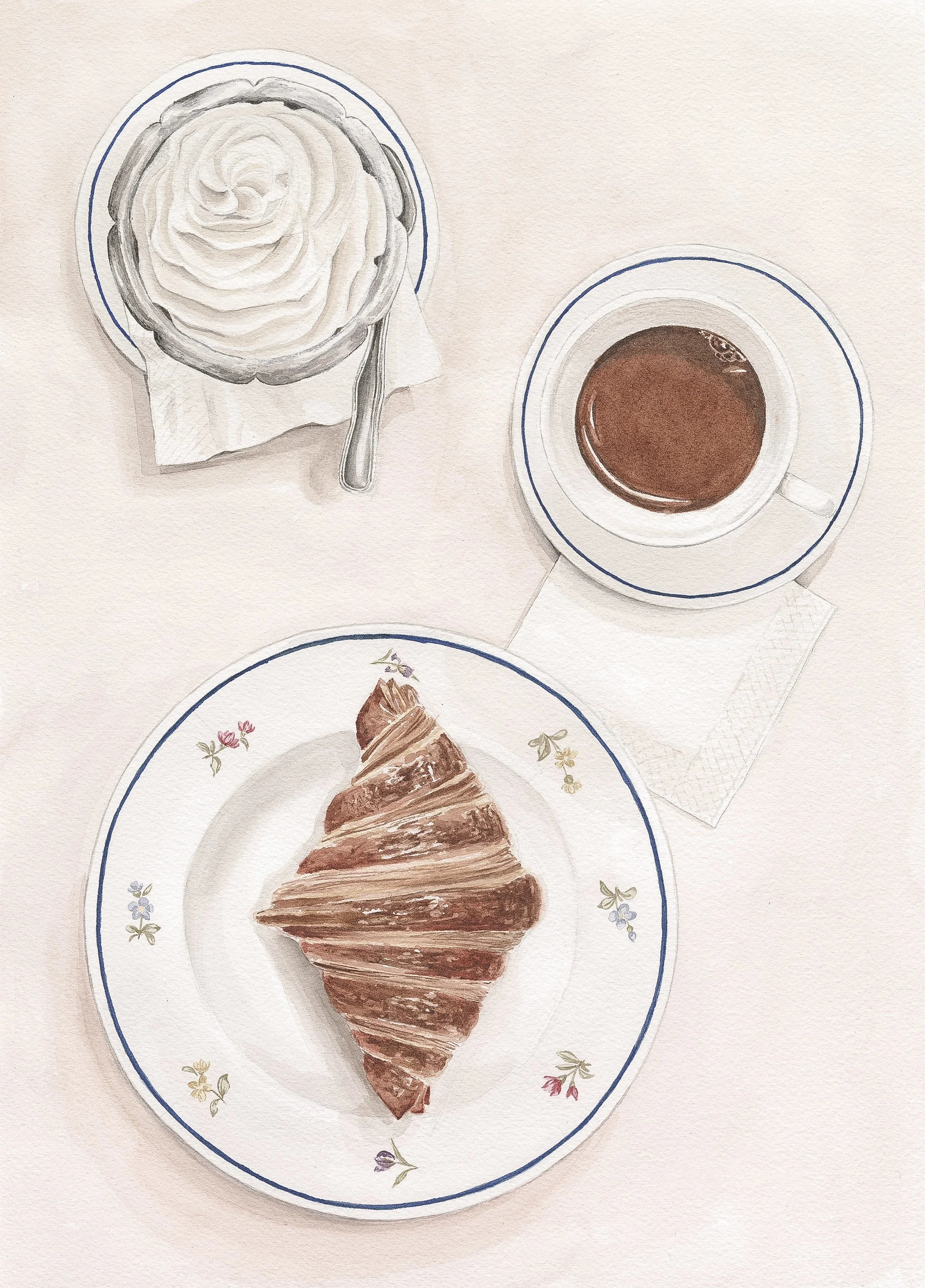 Croissant and Hot Chocolate