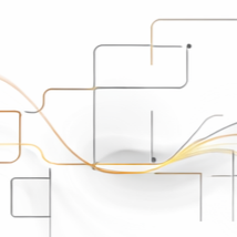 Geometric drawing of an outline square with sections divided by vertical, horizontal, and diagonal lines.
