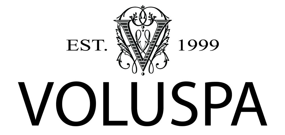 Logo with ornate crest at top, text "EST. 1999" to the left and right of the crest, and large text "VOLUSPA" at the bottom.