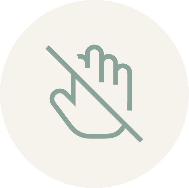 Hand with fingers crossed and a line crossing it out indicating no crossing