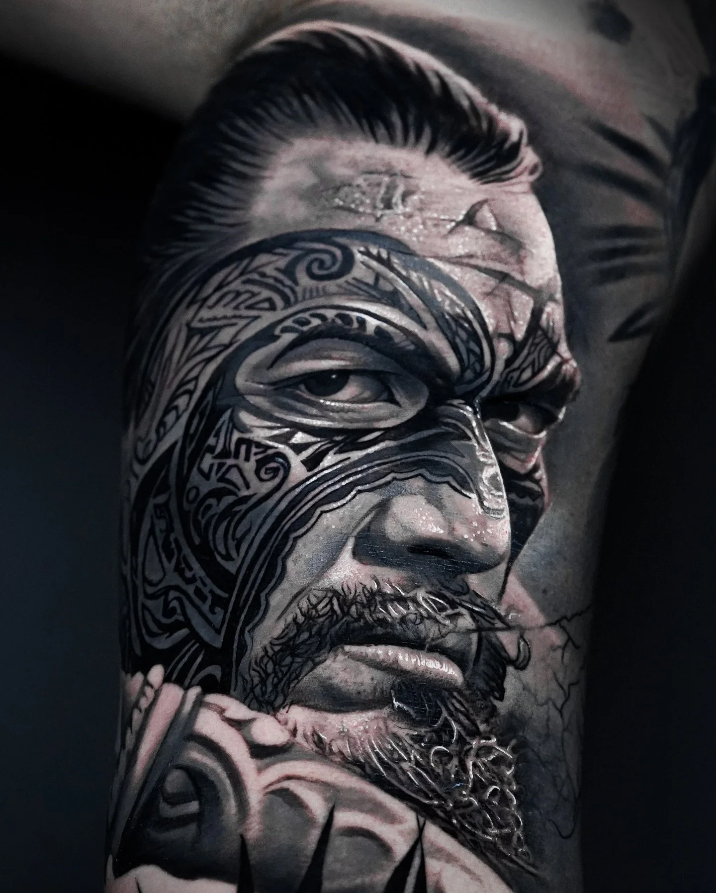 Maori Warrior 🔥
Very happy with how this latest addition turned out on Sam&rsquo;s full New Zealand themed arm!

Bookings are currently open! DM me with your idea and let&rsquo;s bring your vision to life.

#MaoriTattoo #NewZealandTattoo
#WarriorTat