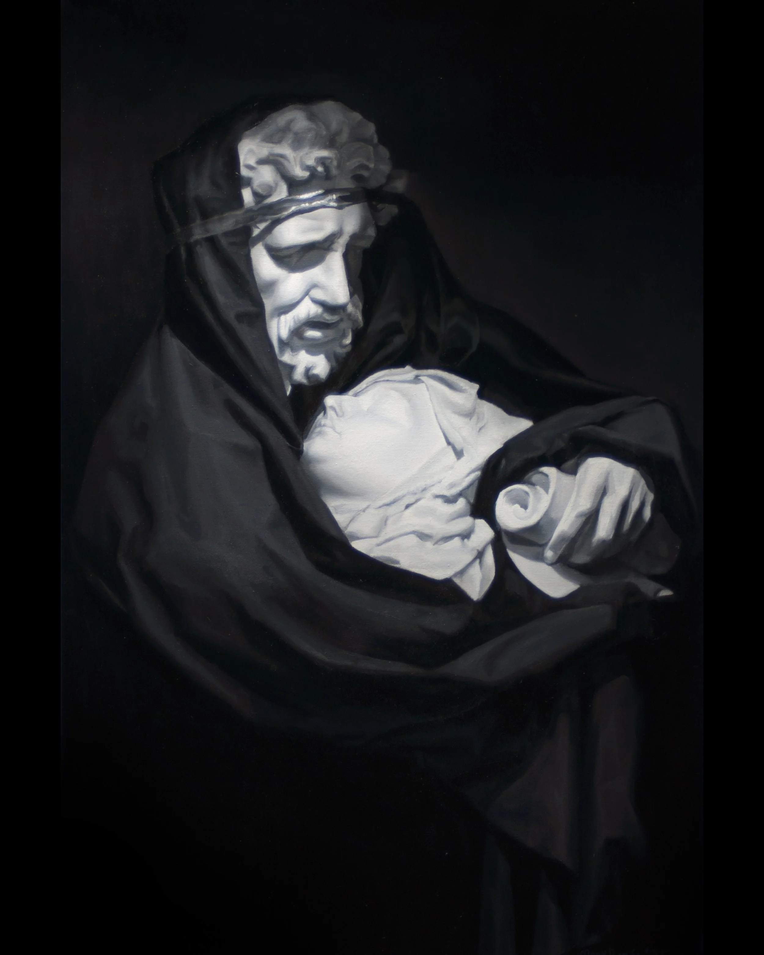 Father and Daughter, oil on linen, Fall 2025. 24x36"