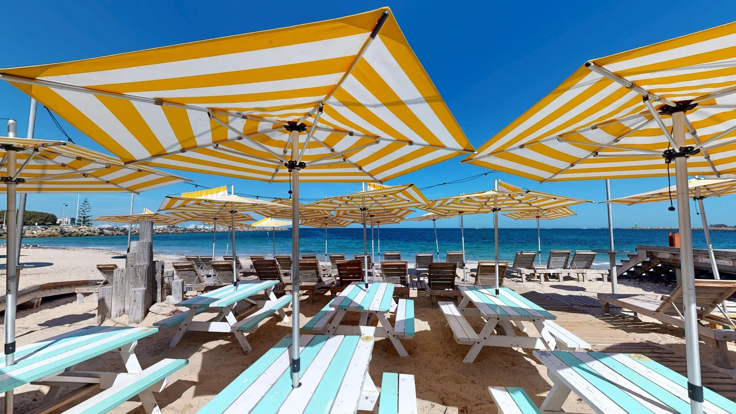 Beach lounges at Bathers Beach House