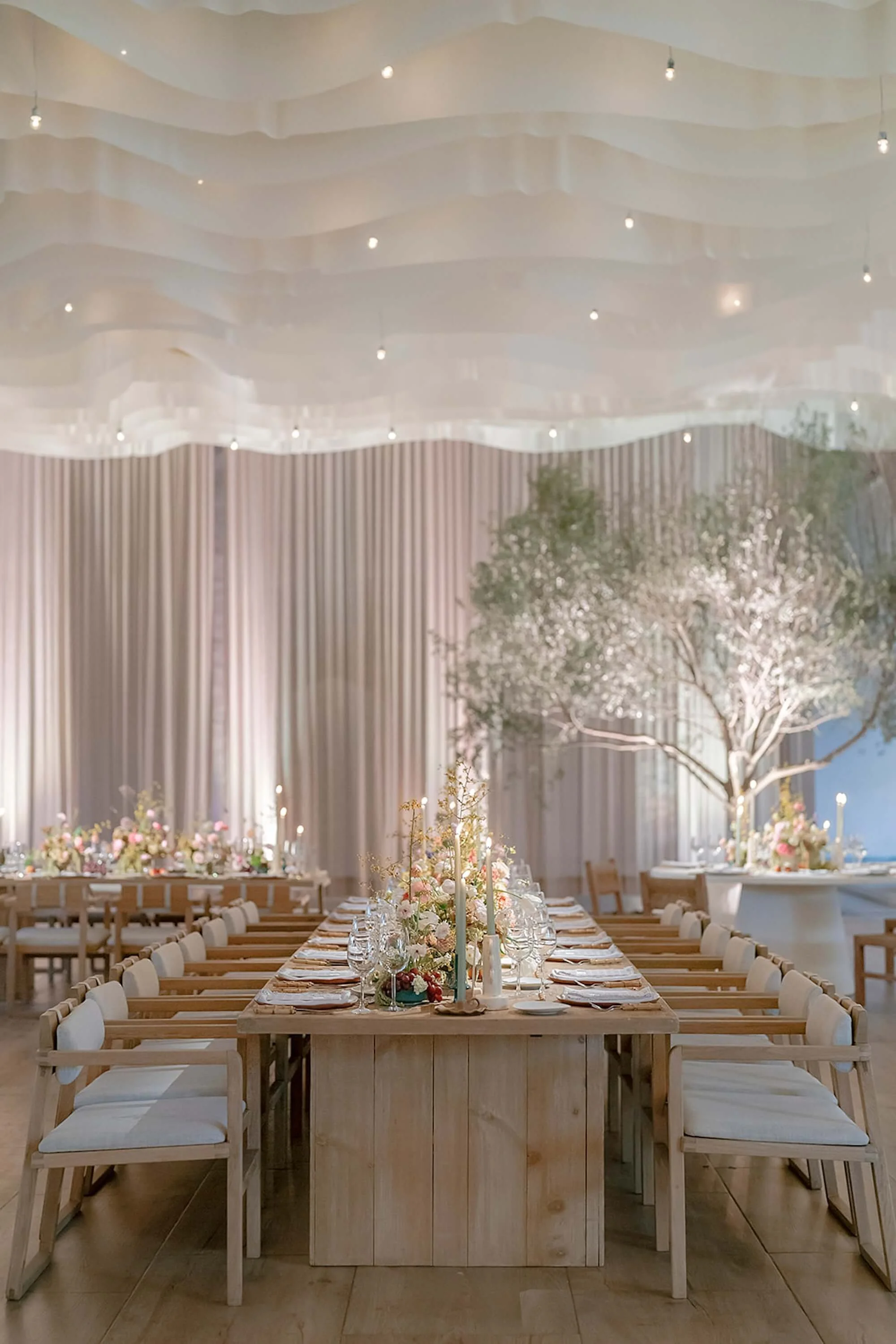 an understated setting brought to life through floral presence