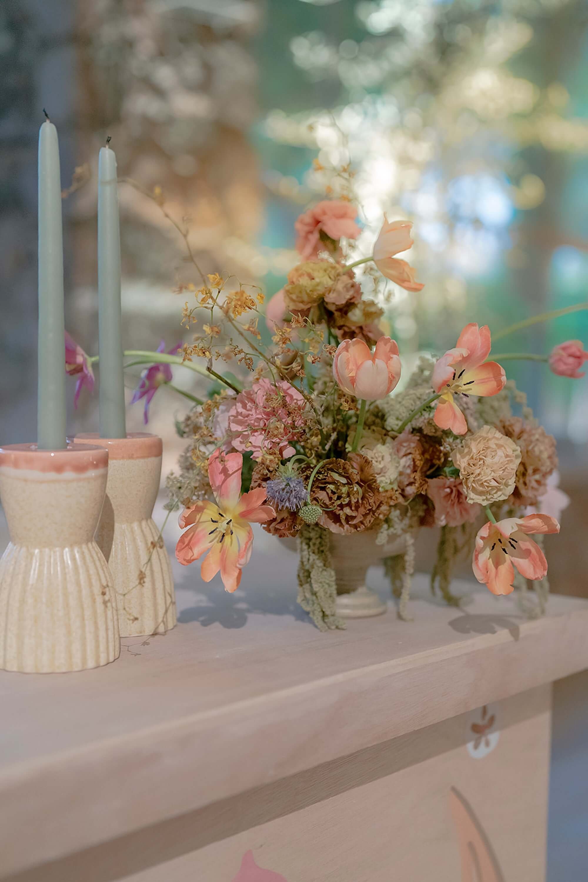 light and florals working together to define the mood