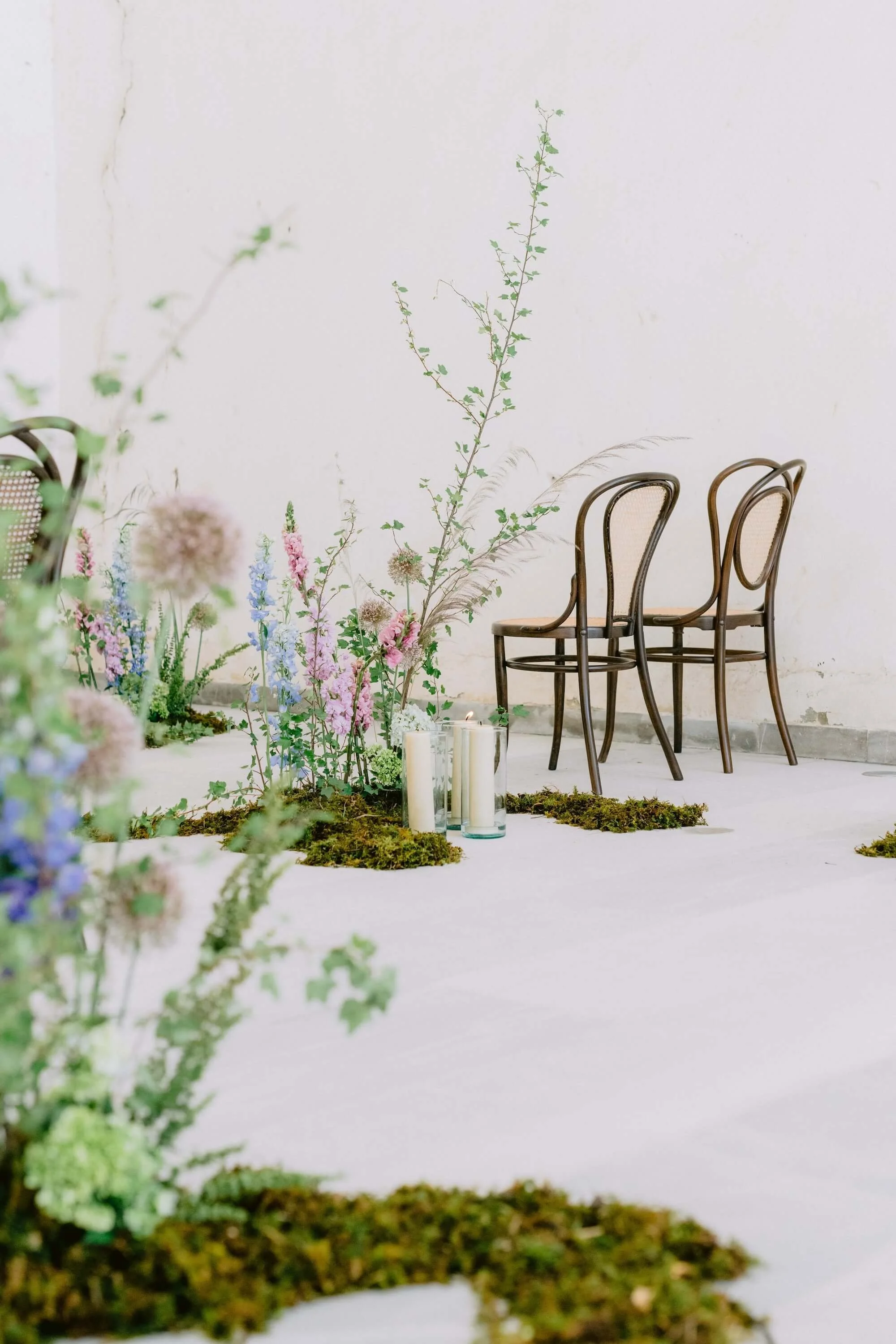 hacienda wedding decor with soft floral palette and curated tablescape styling