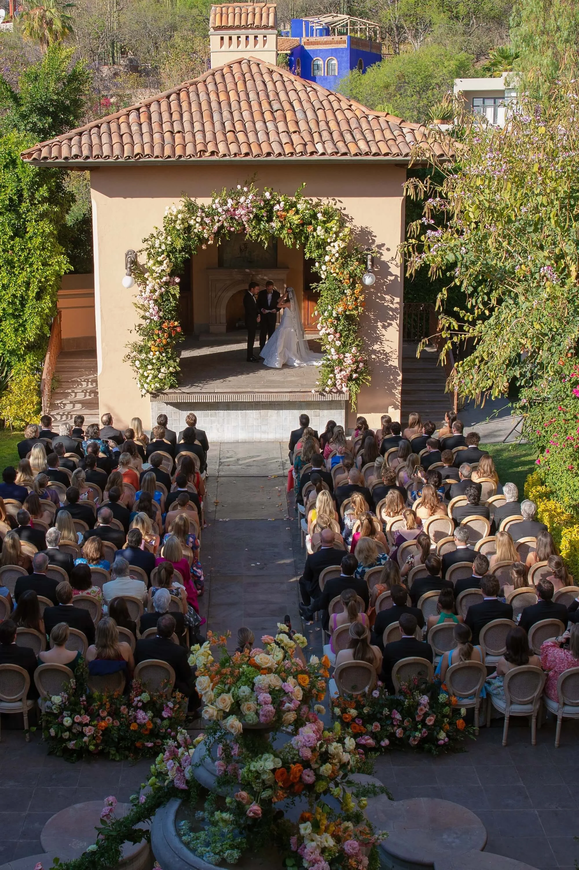 floral elements gently shaping the tone of the celebration