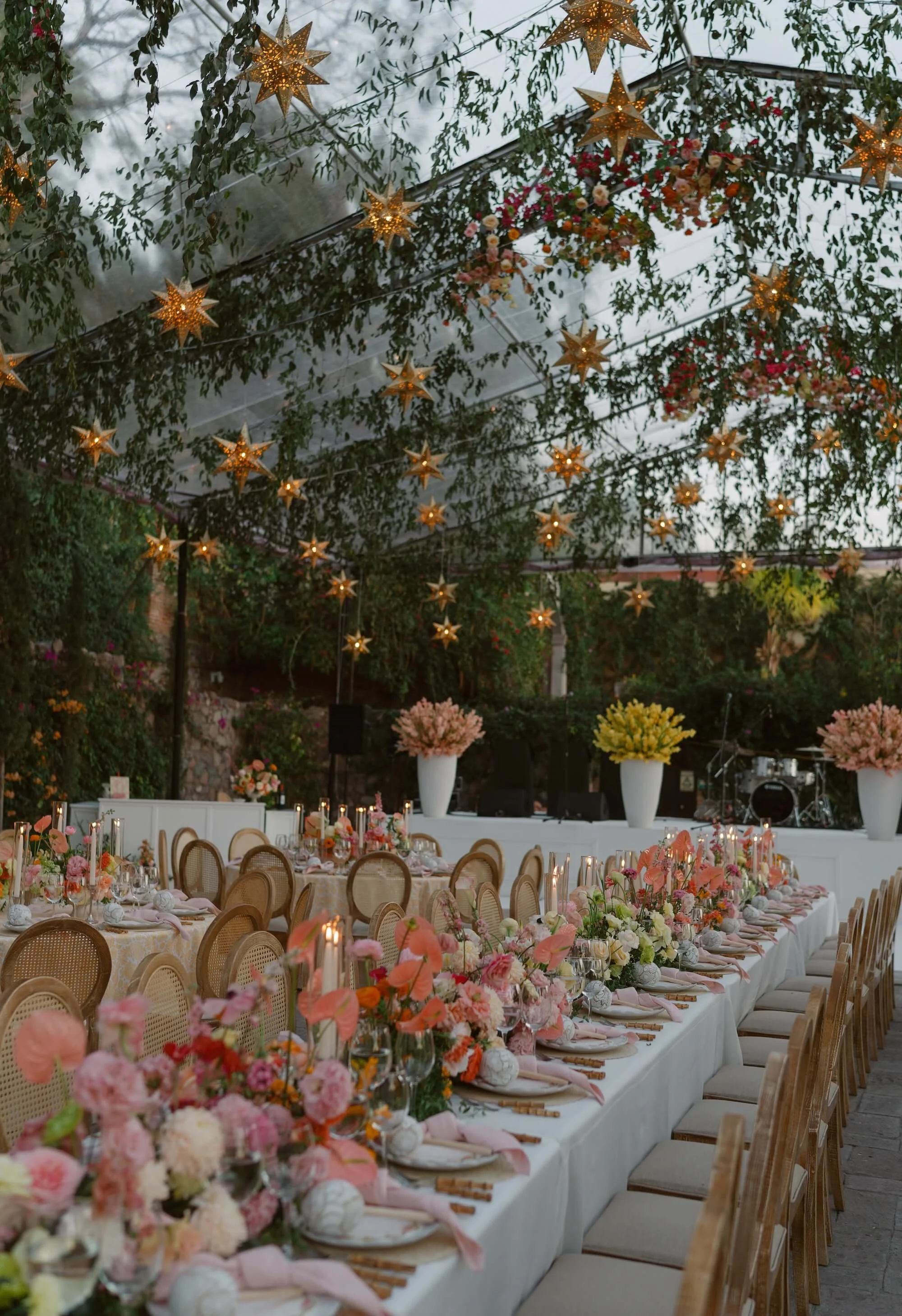 a quiet ambiance built through texture light and floral detail