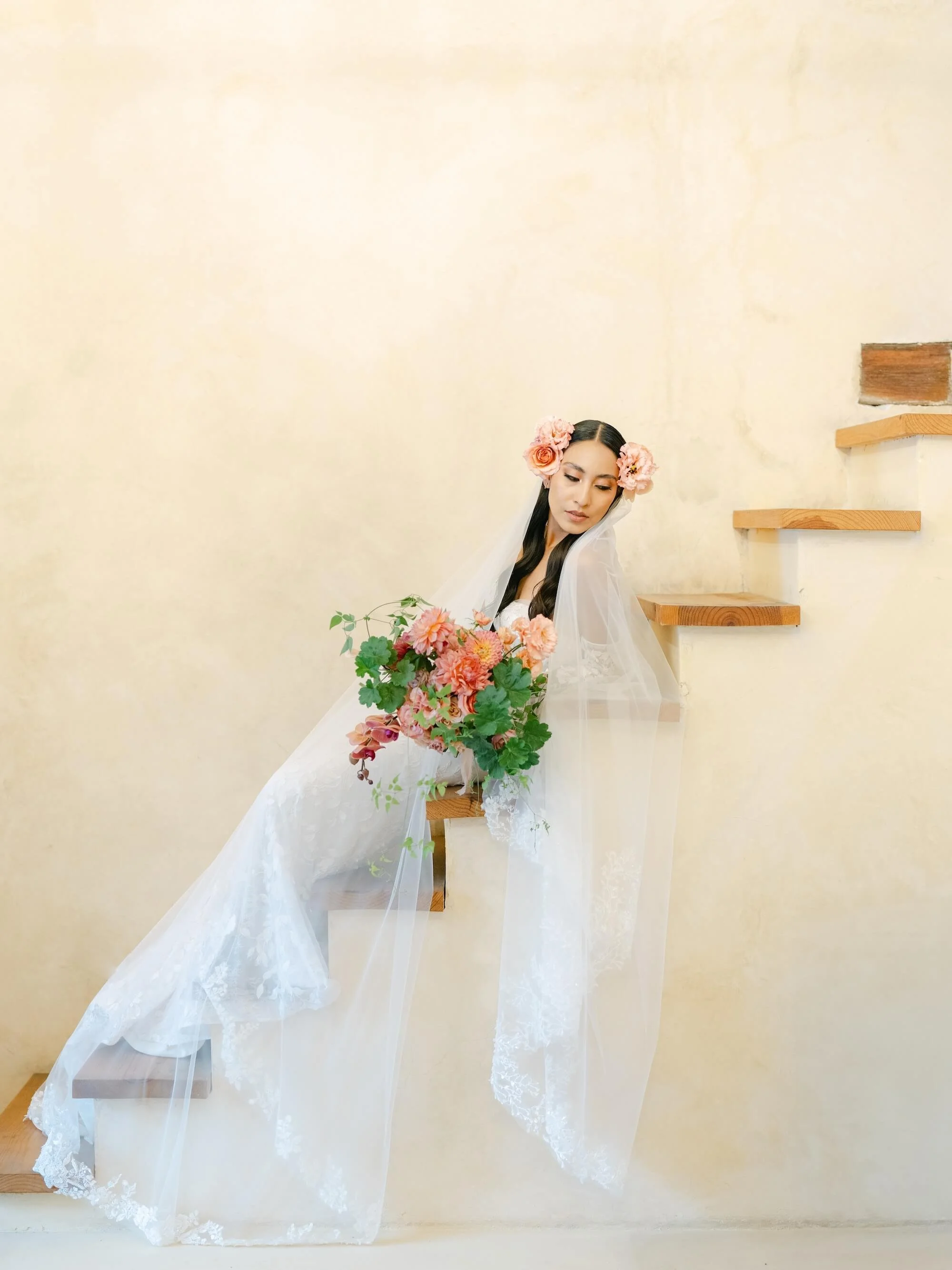 luxury garden-inspired tablescape with tropical greenery and editorial aesthetic