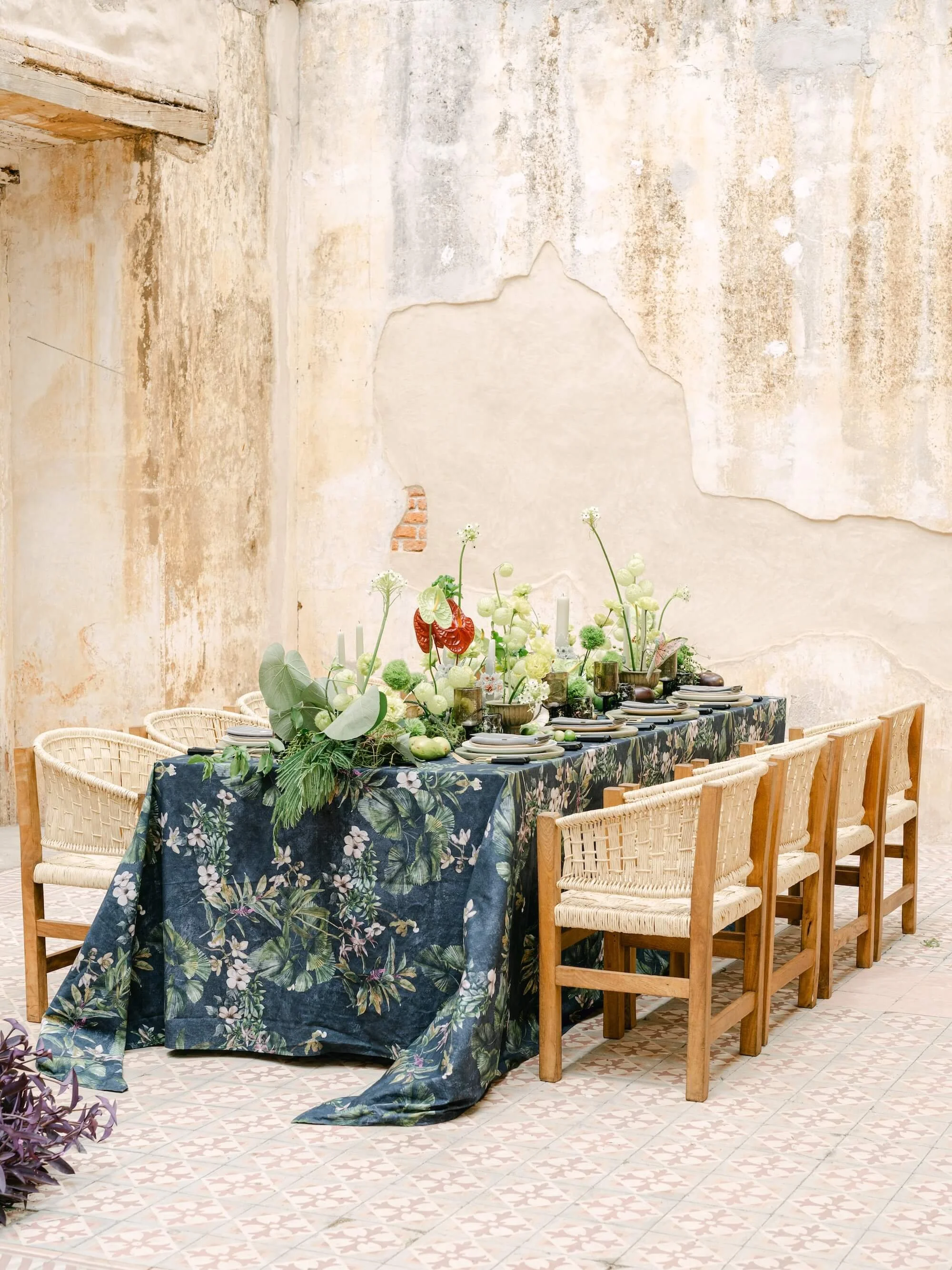 elegant couple champagne tower wedding celebration with floral styling by Florklor