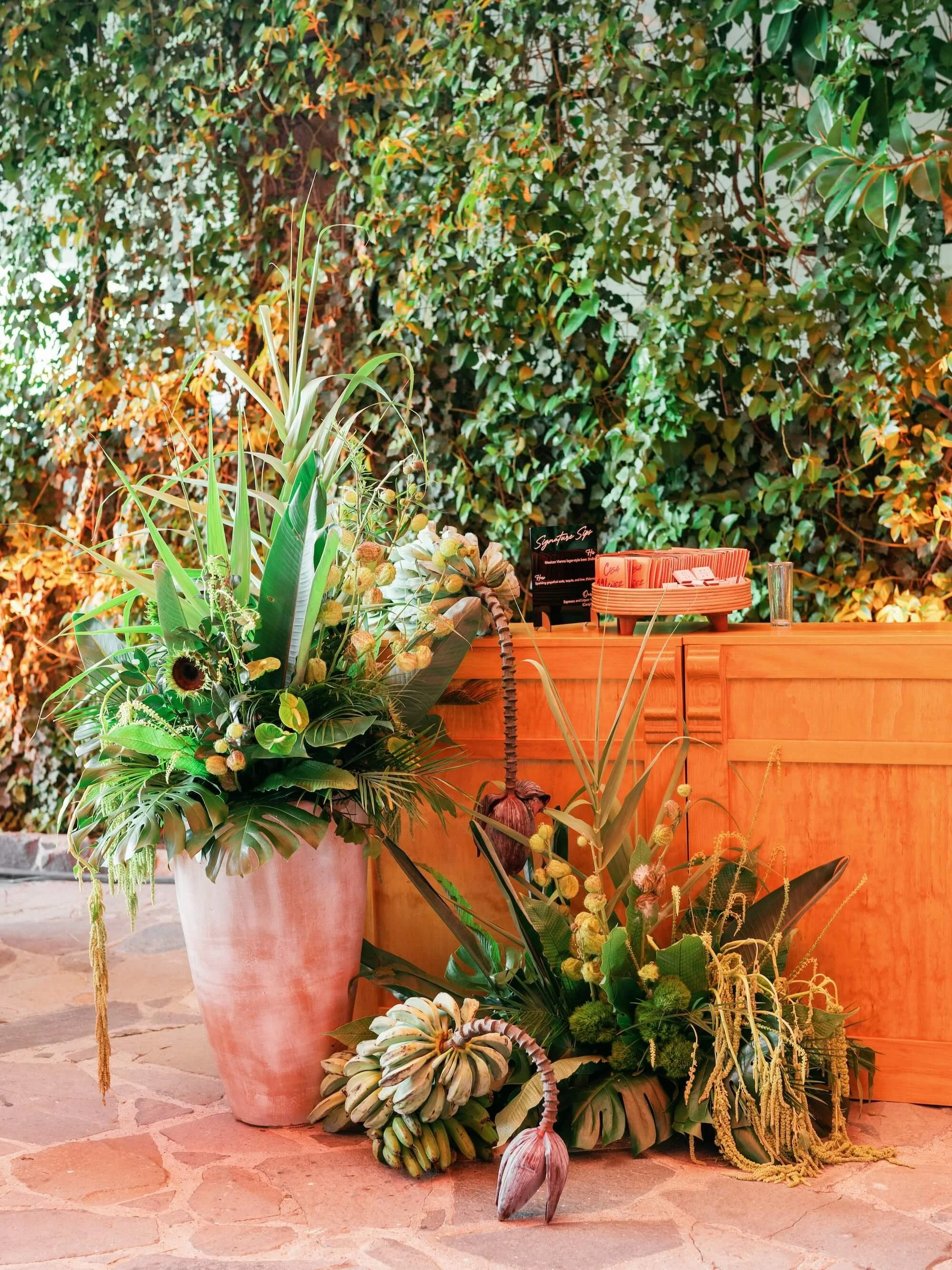 floral compositions guiding the ceremony space with intention