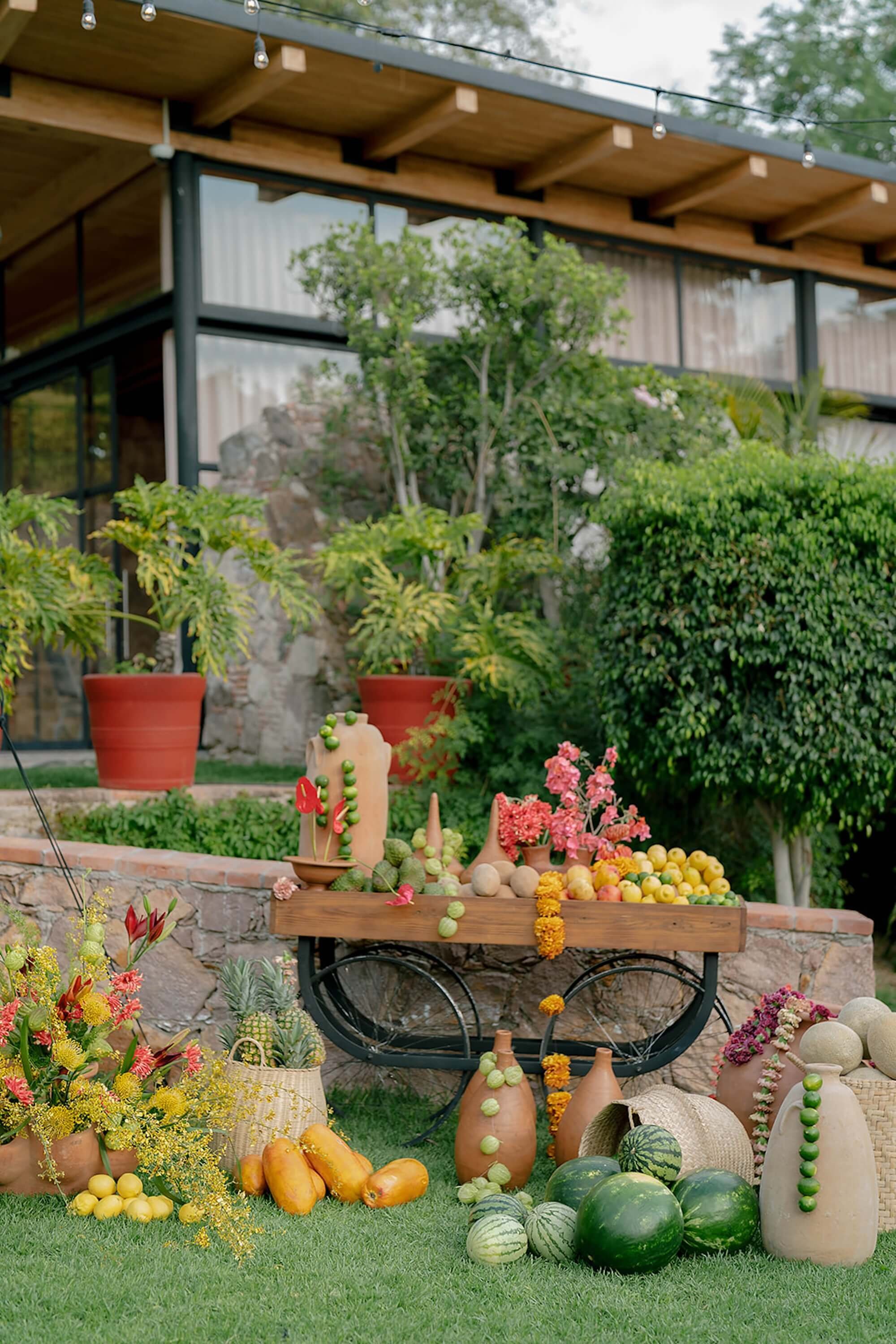 botanical elements adding dimension and visual interest