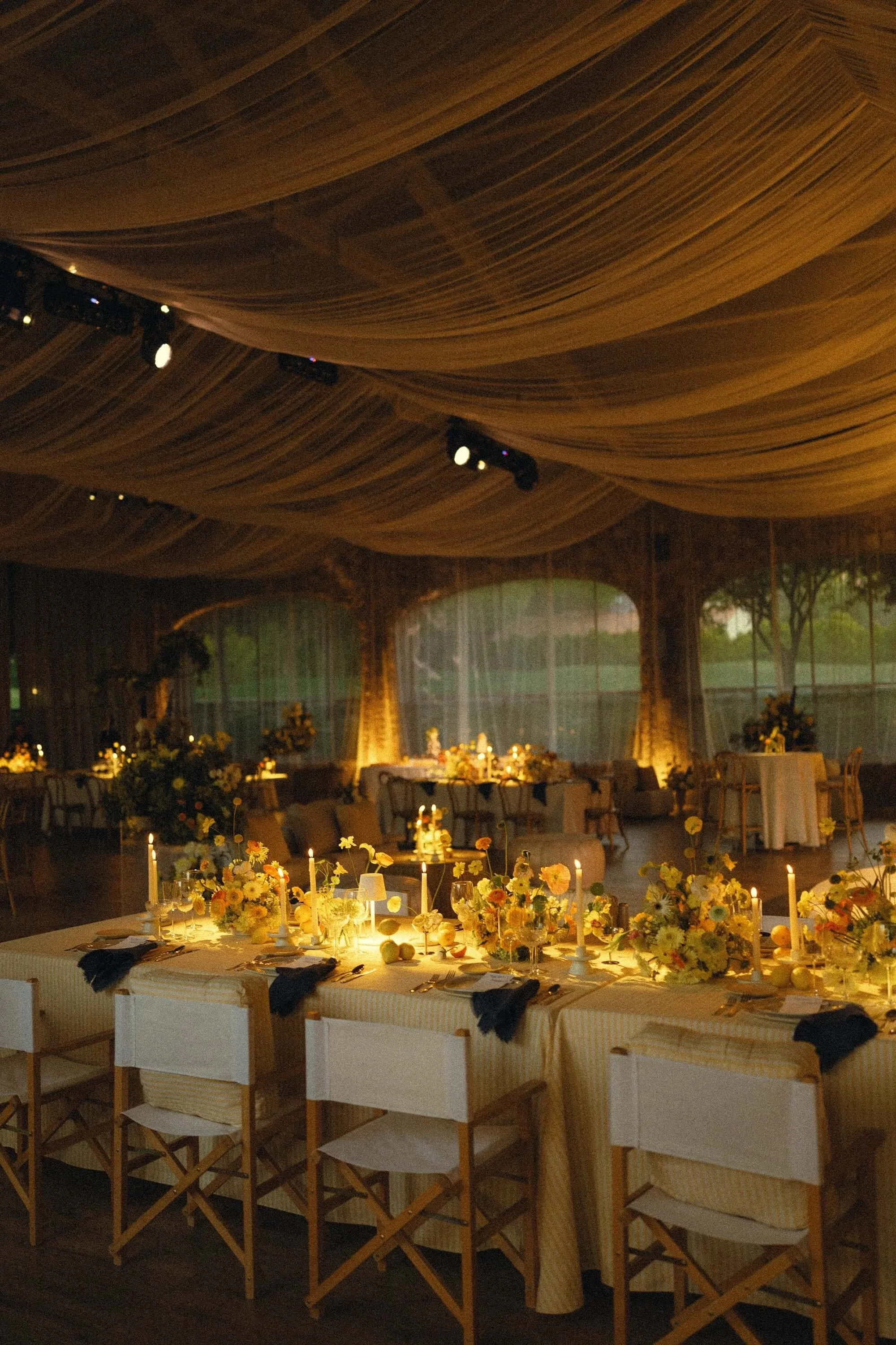 natural floral elements integrated into the venue design