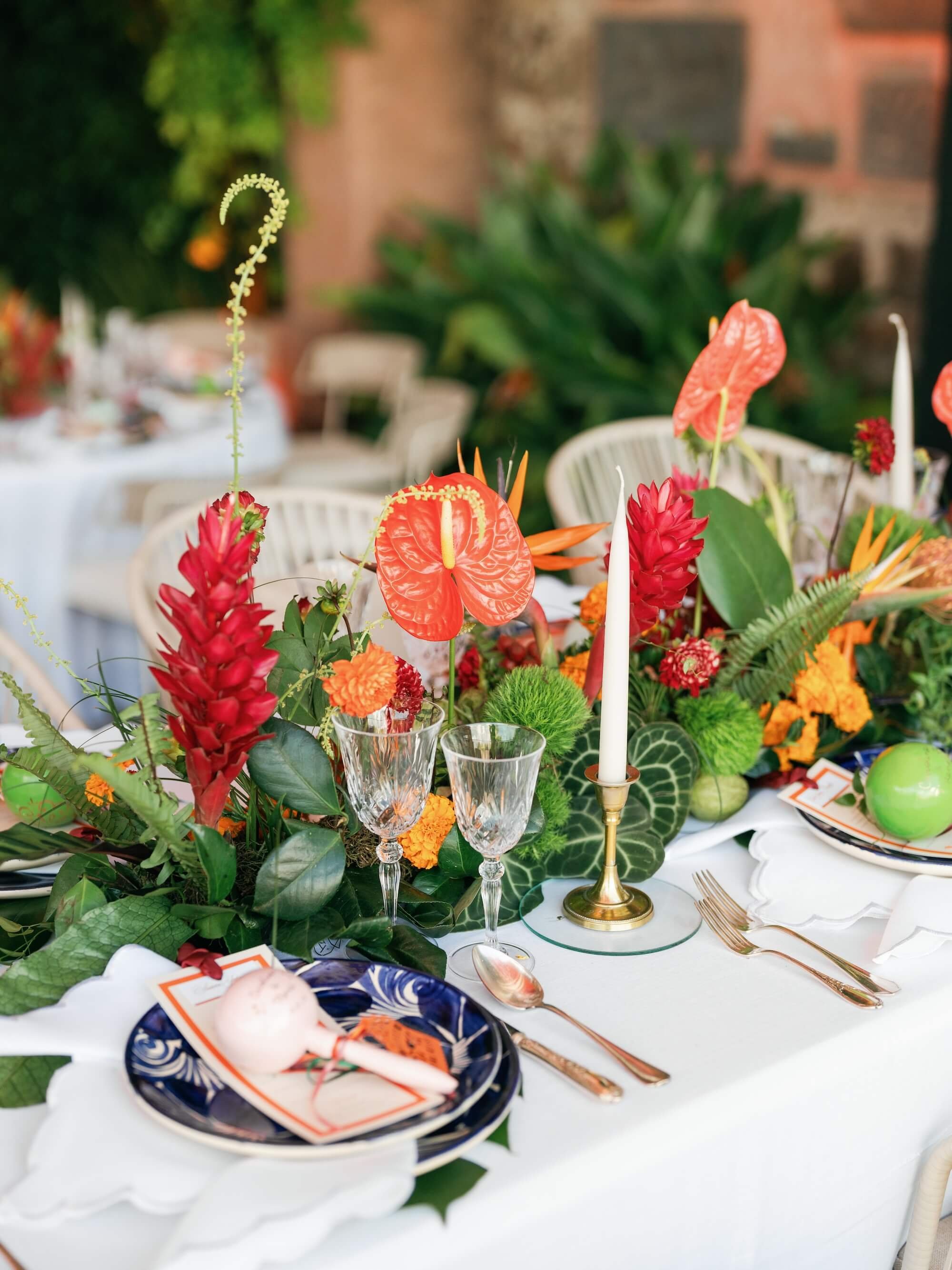 intimate outdoor wedding surrounded by delicate floral design