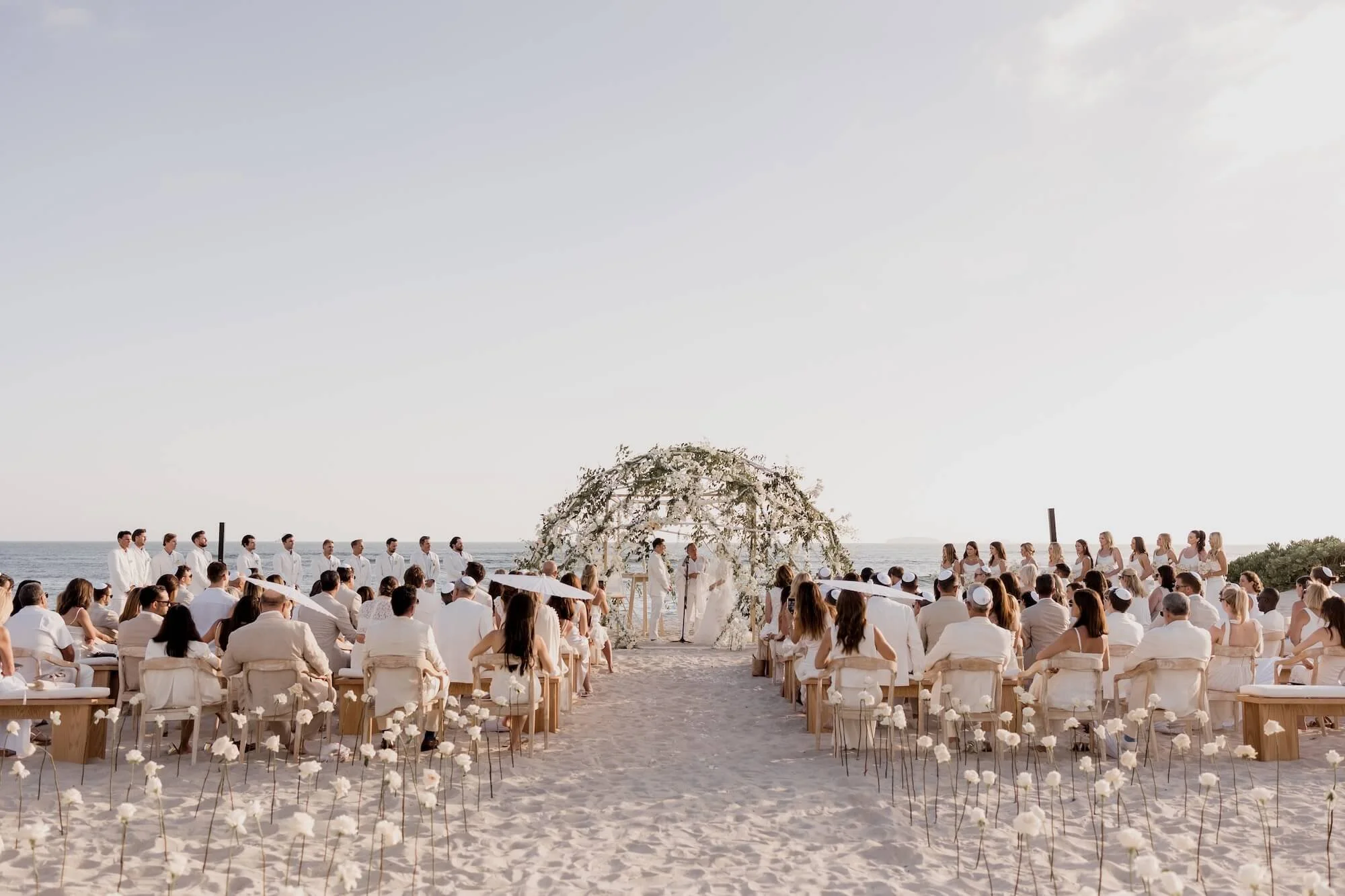 a pause in time surrounded by delicate floral elements