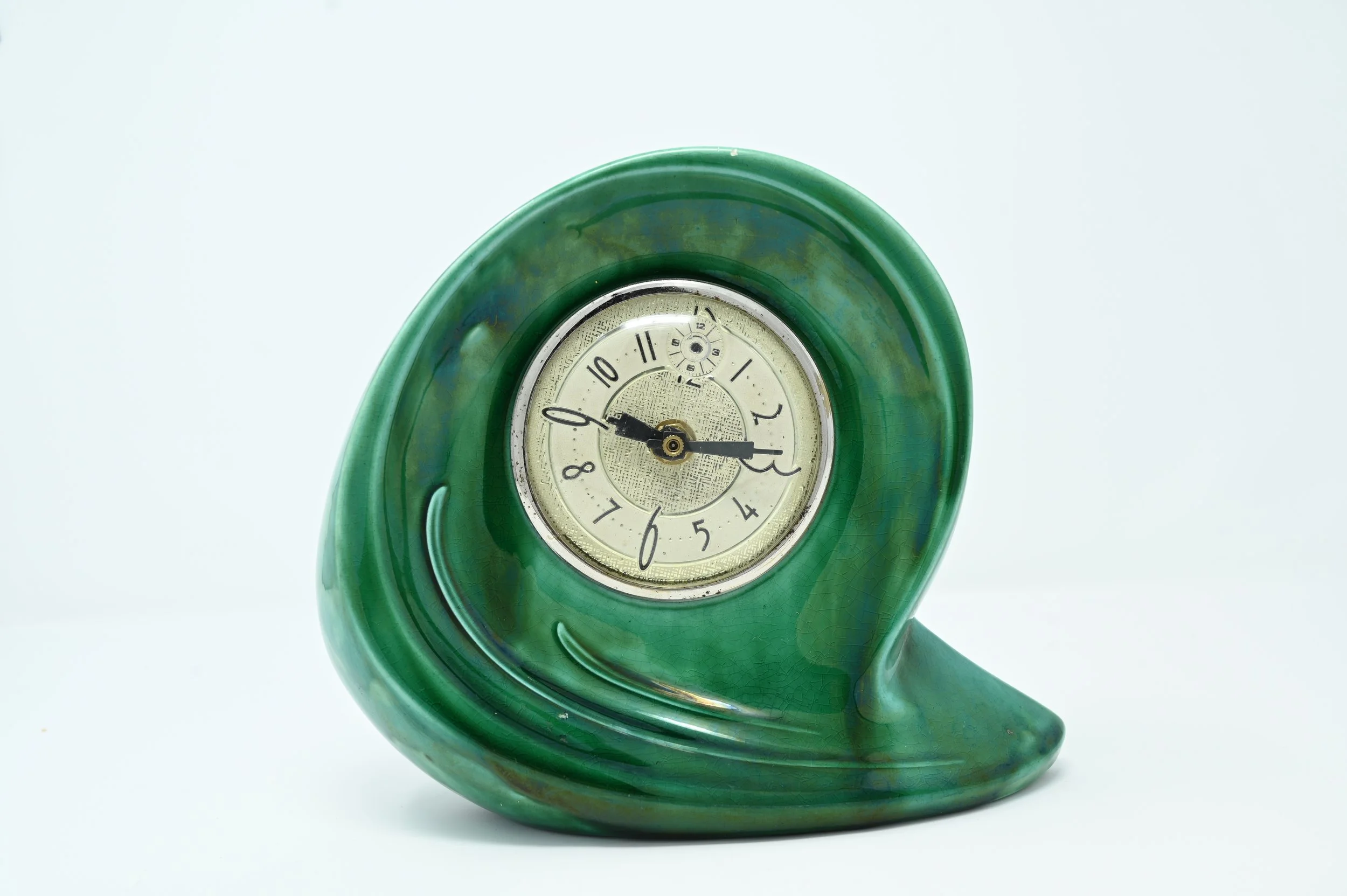 Holland Mold “Waveform” Ceramic Mantel Clock (1950s)
