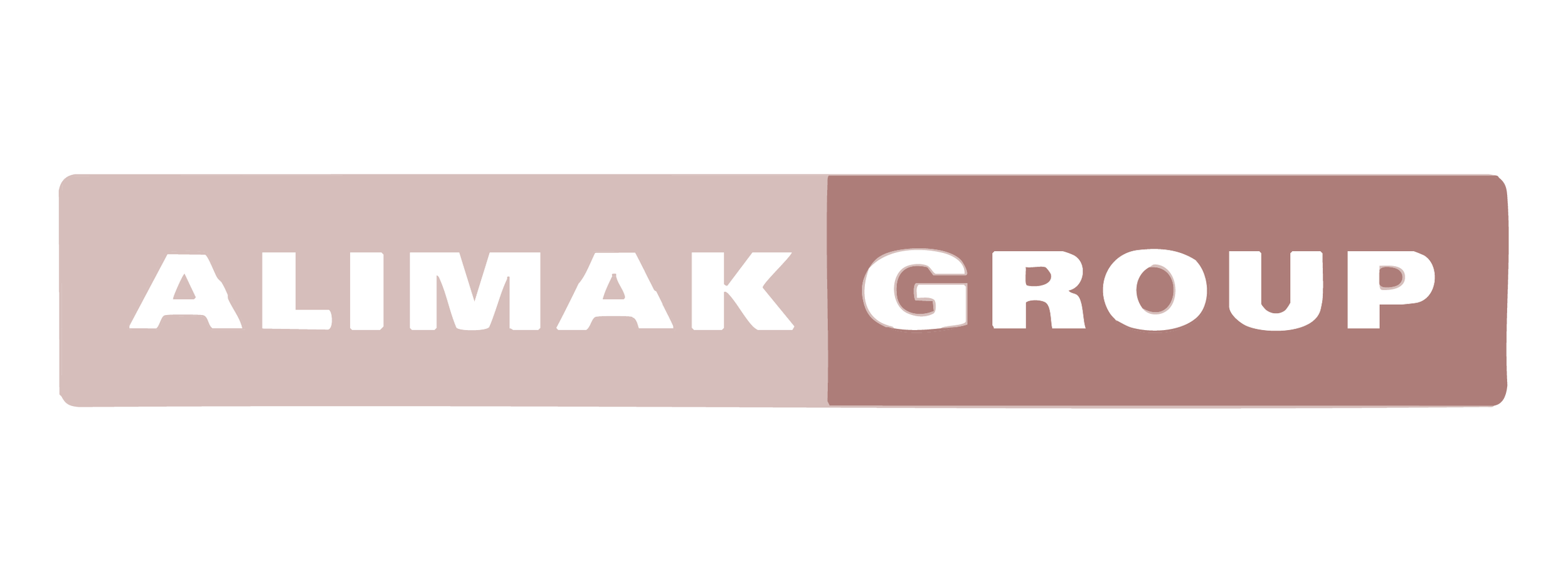 ALIMAK GROUP logo with two sections in beige and brown.