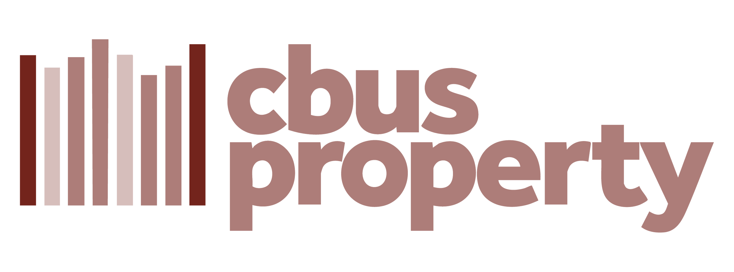 Logo with bar chart graphic and the text 'eocus property' in large, tan-colored font.
