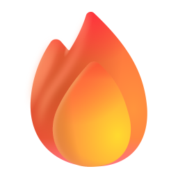 A stylized flame icon with orange and yellow gradient colors.