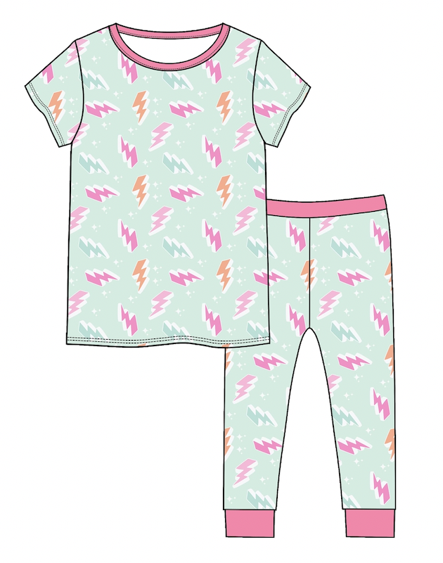 Neon Bolts Two Piece Pjs Set