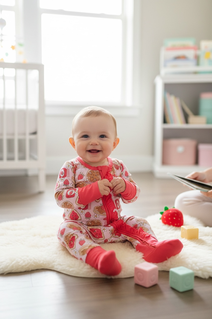 Strawberry Jams Convertible Zippy Romper w/ Ruffles